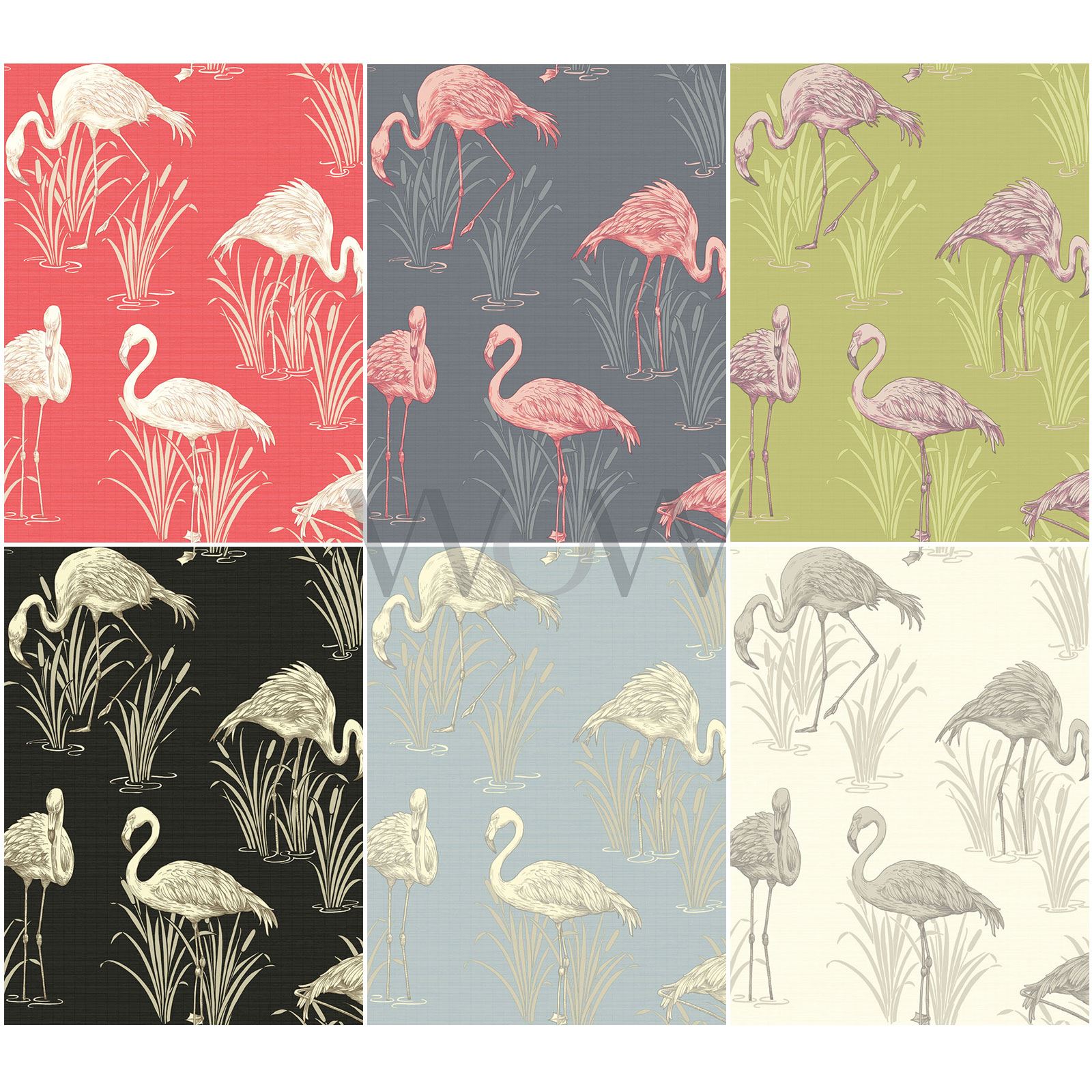 Arthouse Vintage Lagune Luxus Vinyl Metallisch Flamingo Tapete - 6