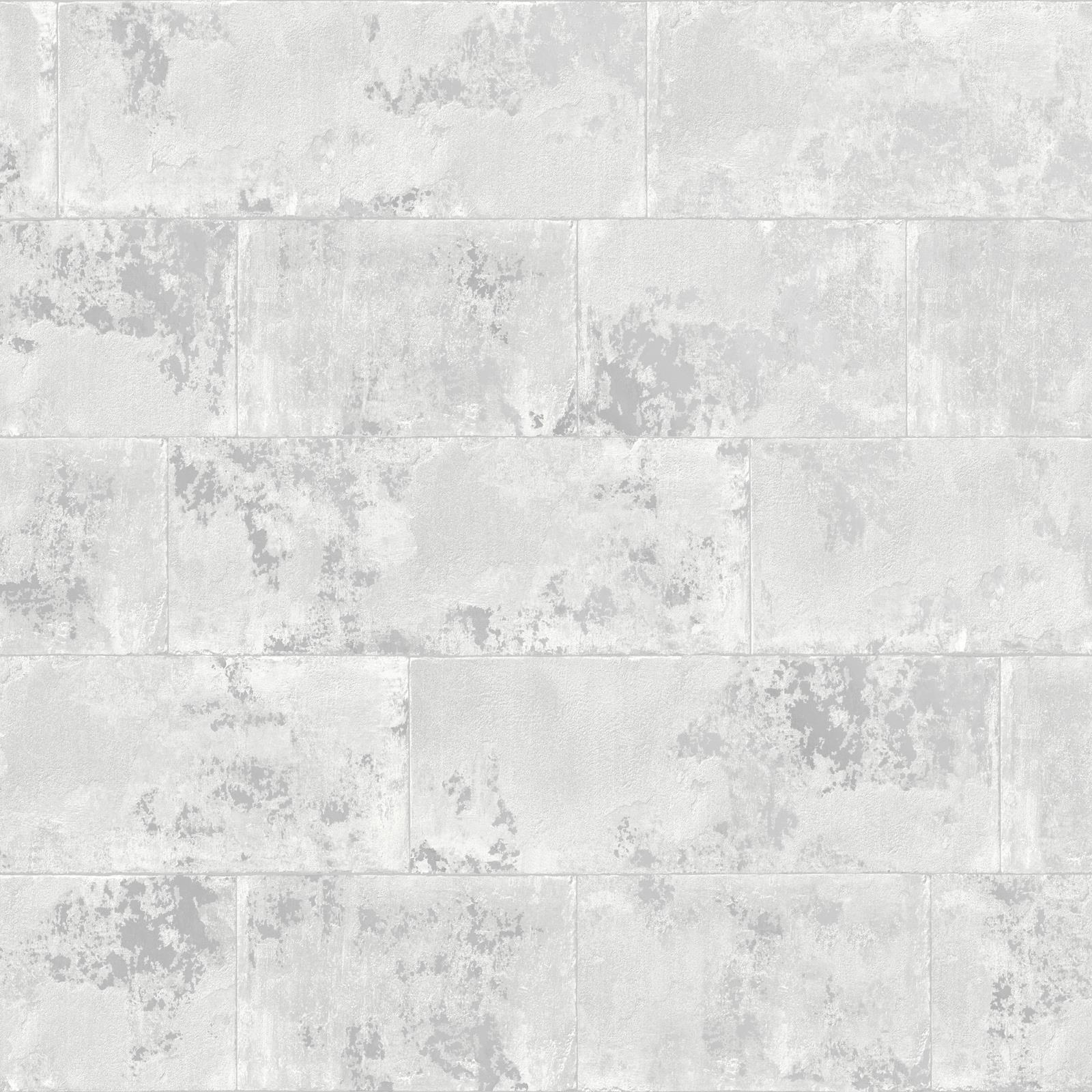 WHITE SILVER BRICK WALLPAPER REALISTIC STONE MARBLE & MORE FEATURE