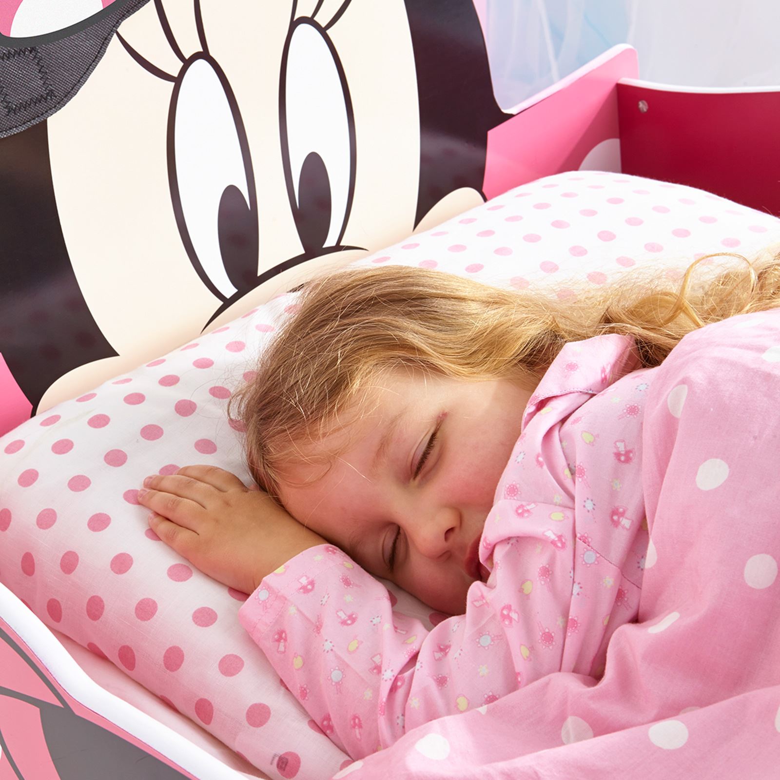 MINNIE MOUSE TODDLER BED WITH UNDERBED STORAGE KIDS GIRLS + MATTRESS