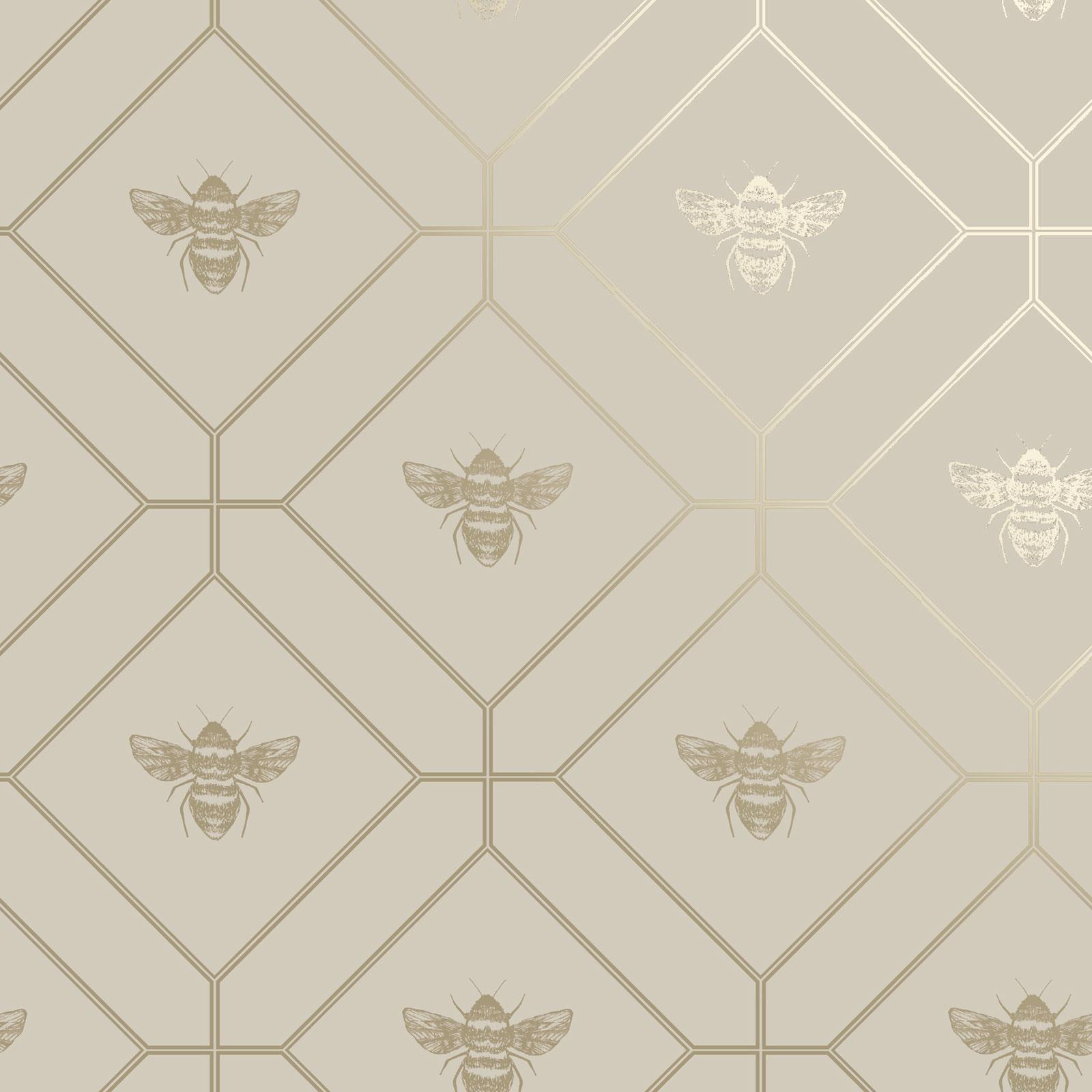 Honeycomb Bee Wallpaper Metallic Gold Geometric Diamonds - Various Colours - Picture 19 of 32