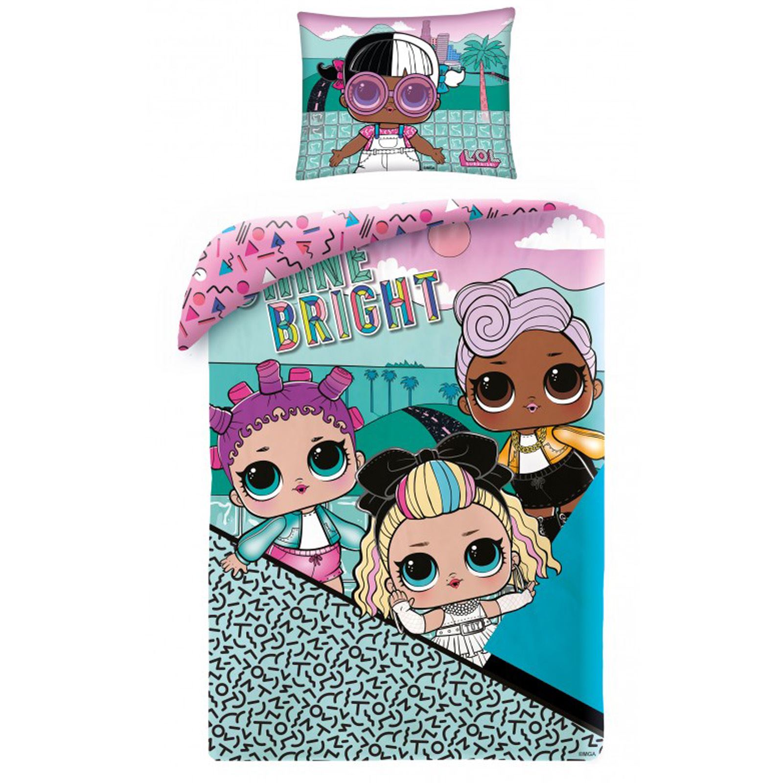 LOL Surprise Opposites Dolls Single Duvet Cover /& Pillowcase Set Girls Bedding