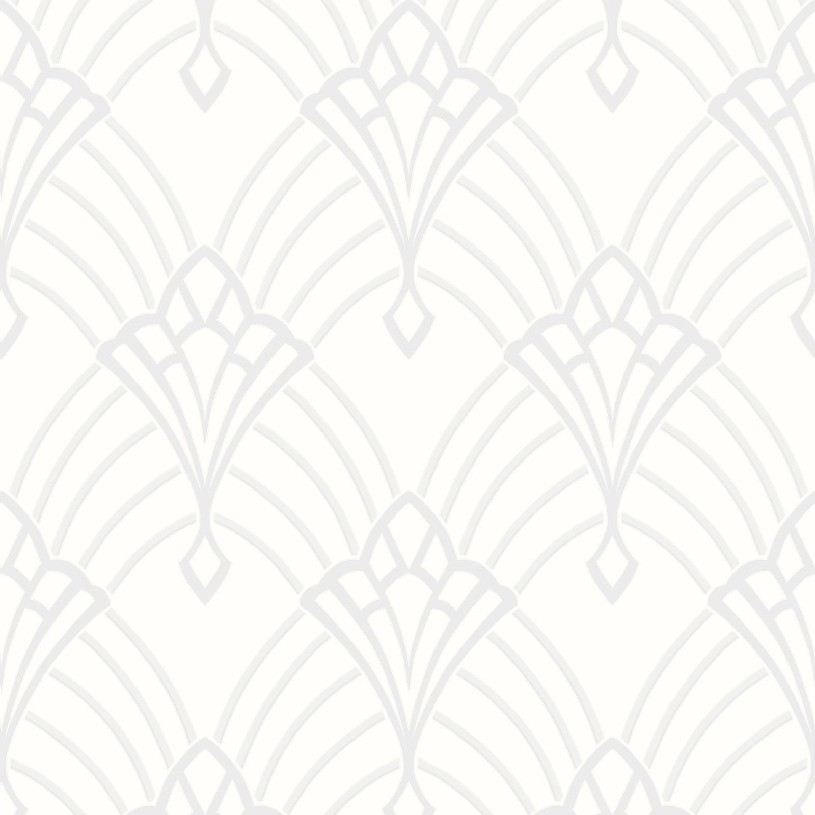 RASCH ASTORIA ART DECO GEOMETRIC WALLPAPER GLITTER SILVER GOLD WHITE