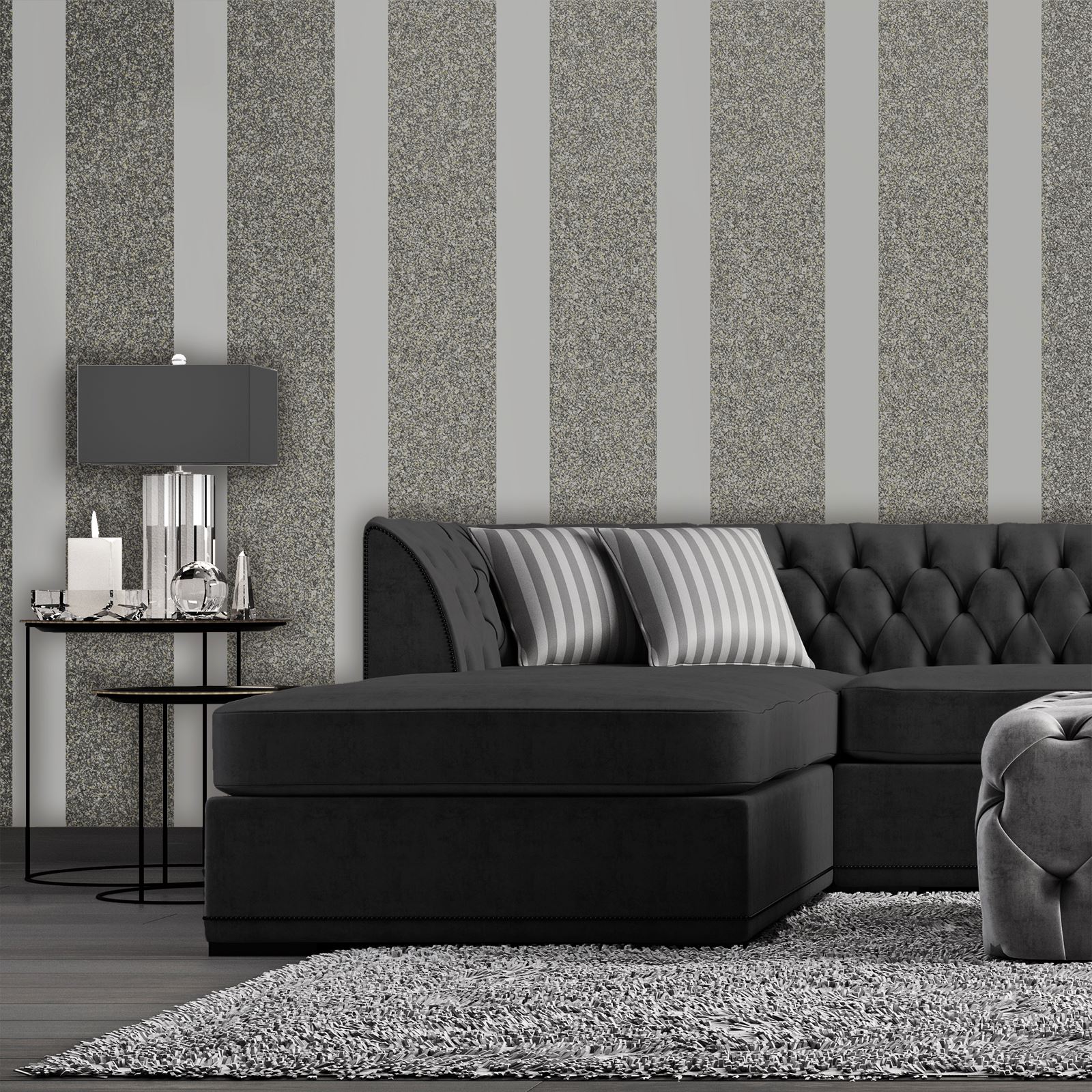 STRIPE WALLPAPER - METALLIC GLITTER ROSE GOLD SILVER COPPER & MORE - Picture 18 of 61