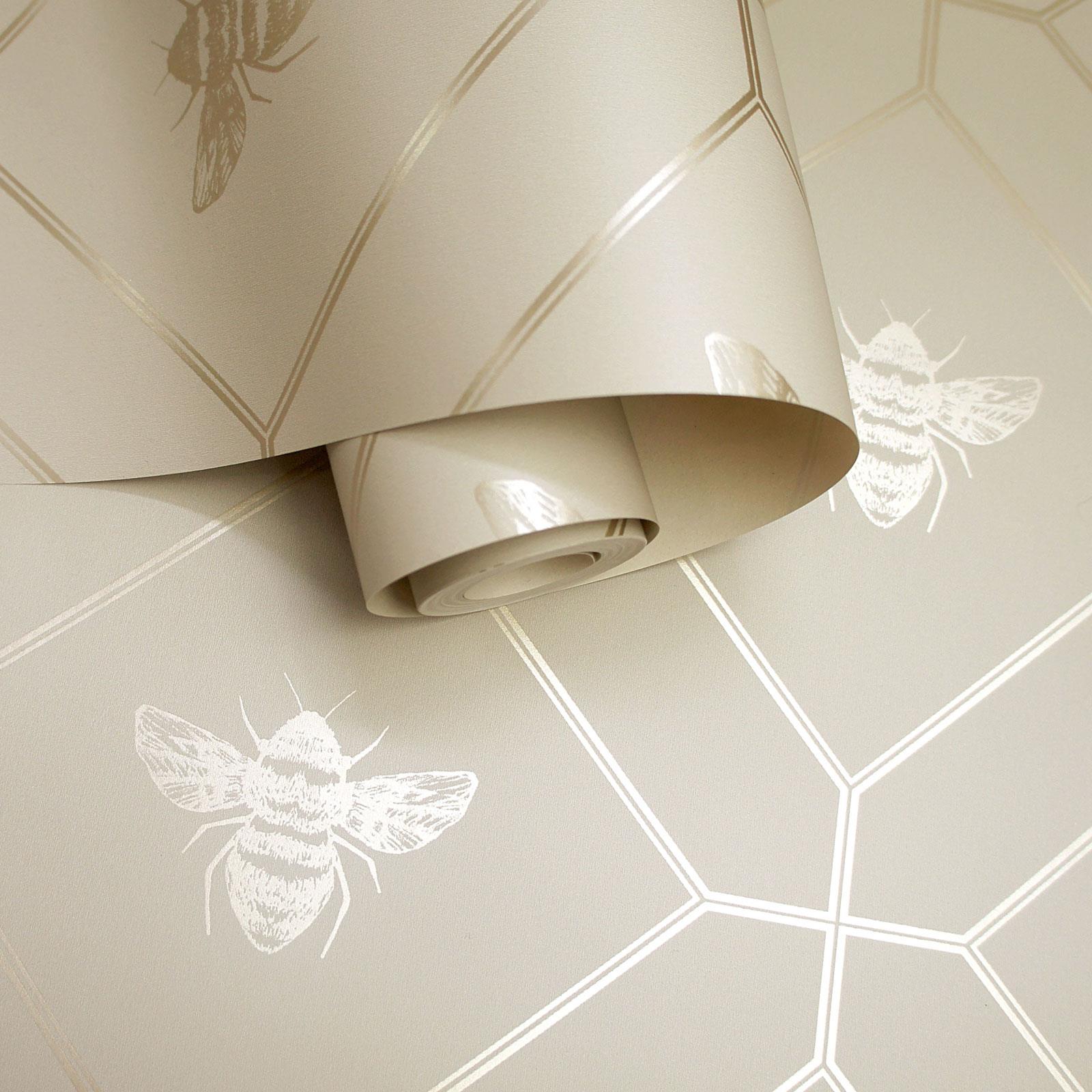 Honeycomb Bee Wallpaper Metallic Gold Geometric Diamonds - Various Colours - Picture 31 of 32