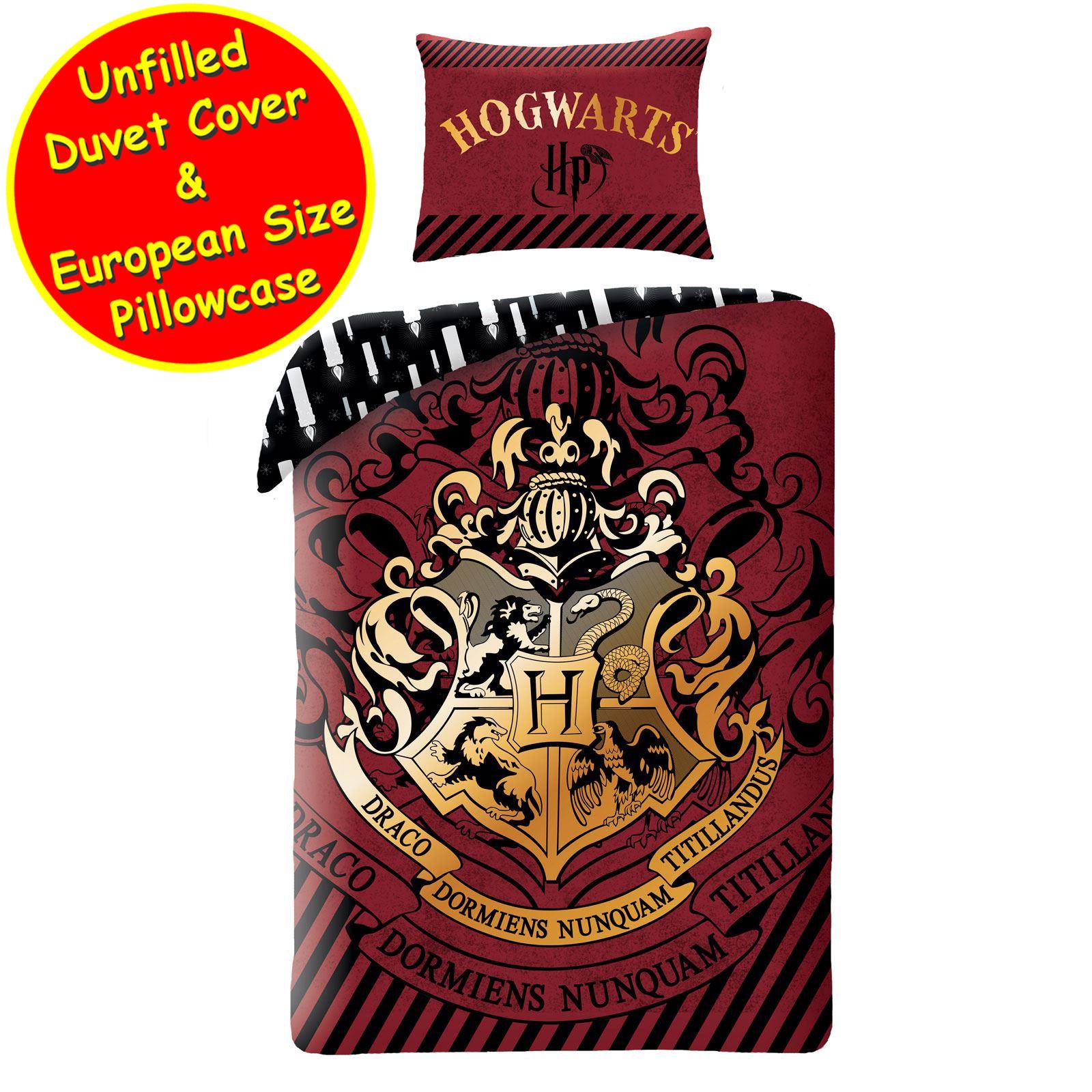 Harry Potter Single Bedding Set Hogwarts Crest Girls Boys EU Size