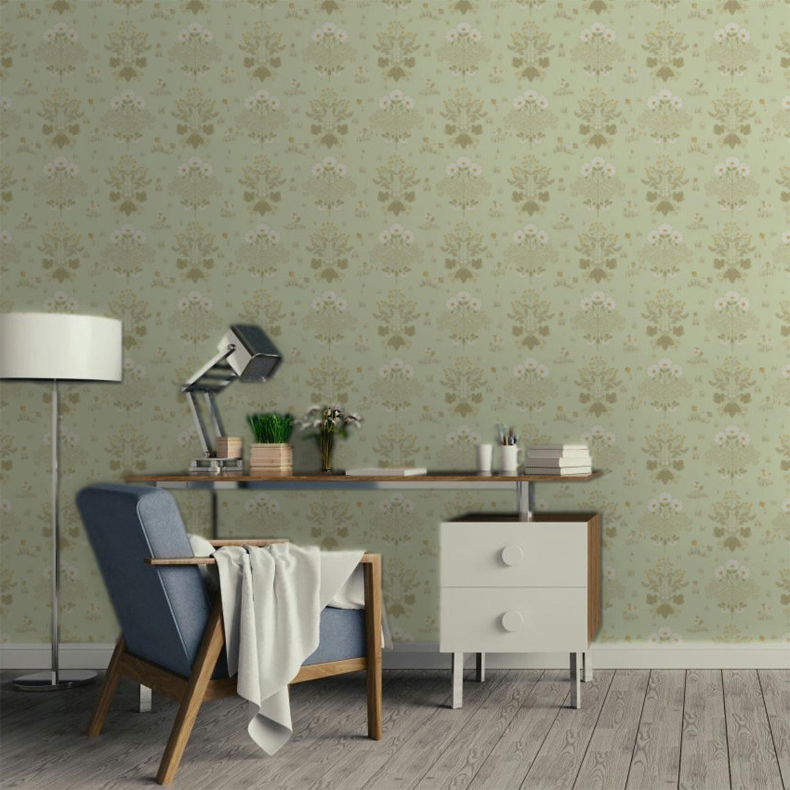 Papel pintado floral Galerie Hjarterum Edla Arts and Crafts - Elige tu color - Imagen 8 de 15
