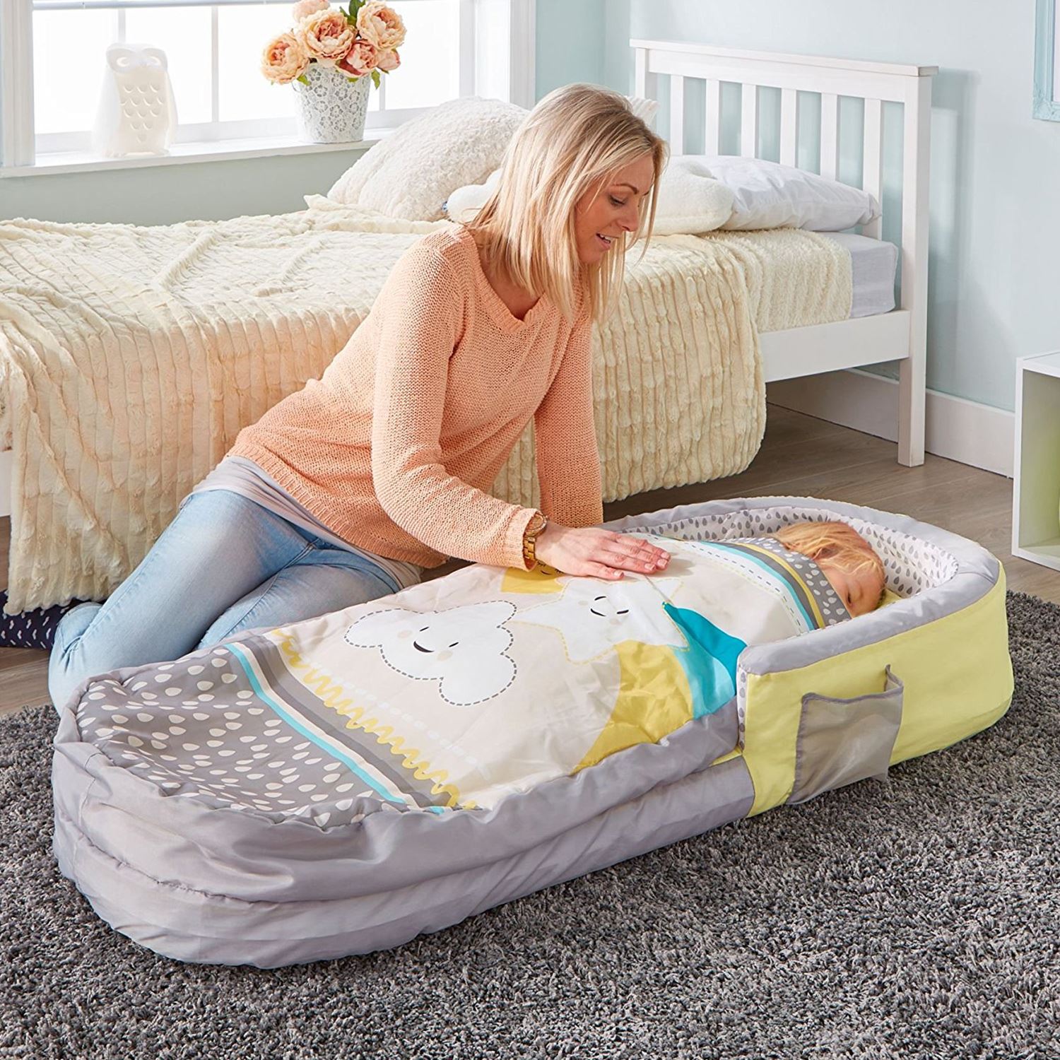 STARS AND Clouds My First Ready Bed Boys Girls Junior Air Mattress Free