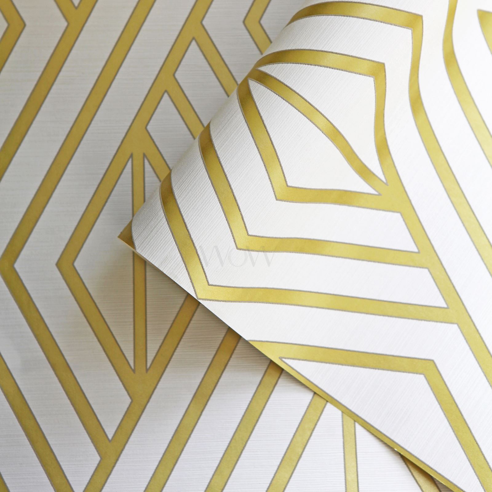 Geometric Wallpaper White Gold Pear Tree Studios Uk30515 Geometric Wallpaper White Gold Pear Tree Studios Uk30515