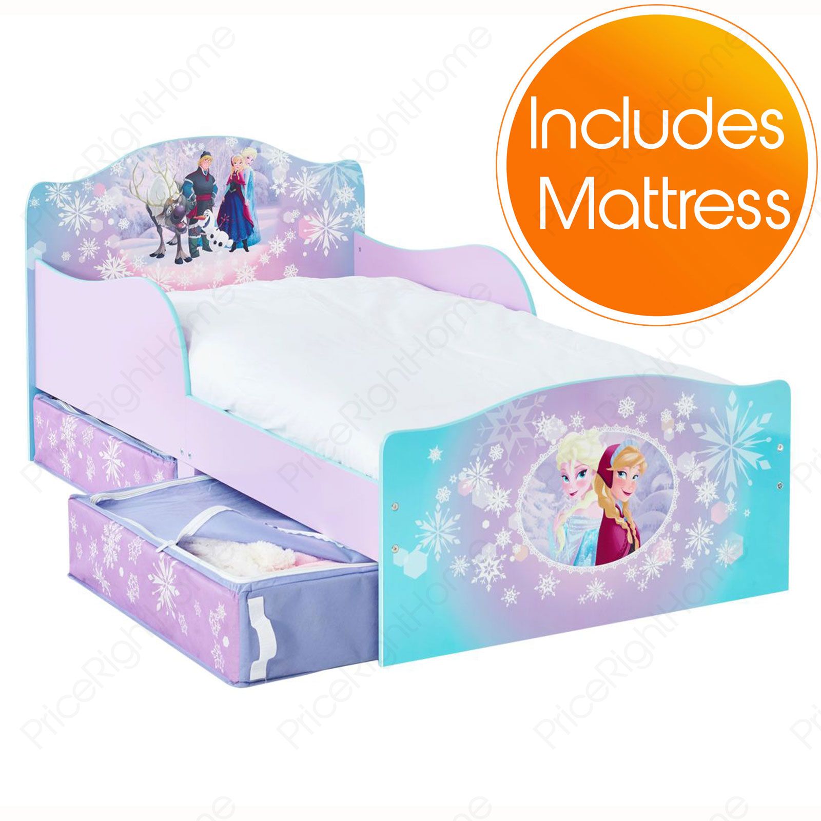 DISNEY FROZEN TODDLER JUNIOR BED WITH UNDERBED STORAGE