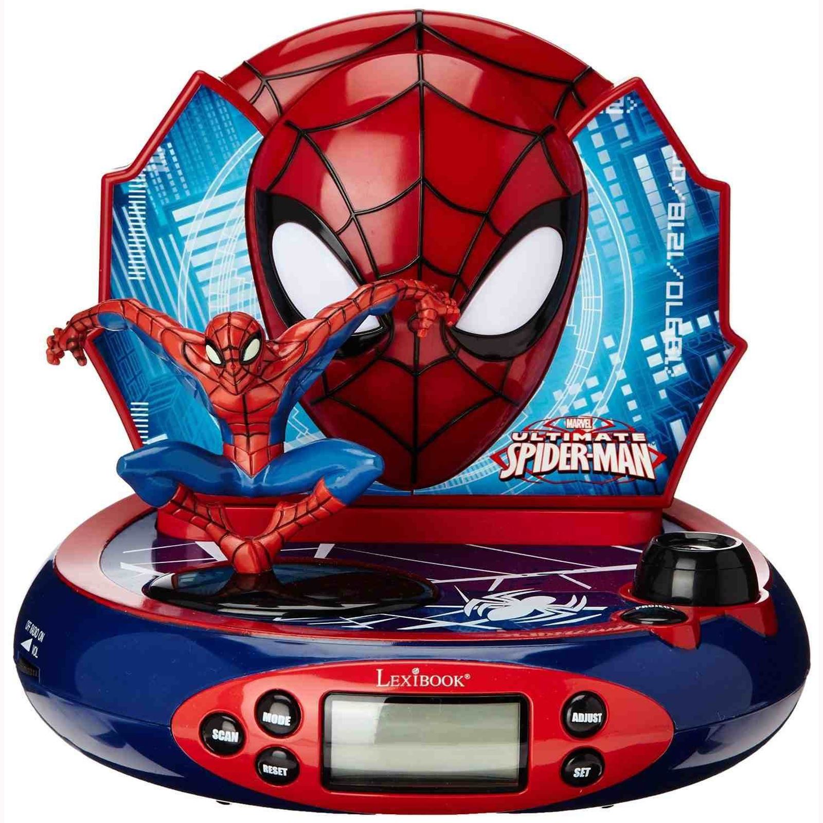 MARVEL ULTIMATE SPIDERMAN PROJECTOR ALARM CLOCK RADIO NEW by LEXIBOOK