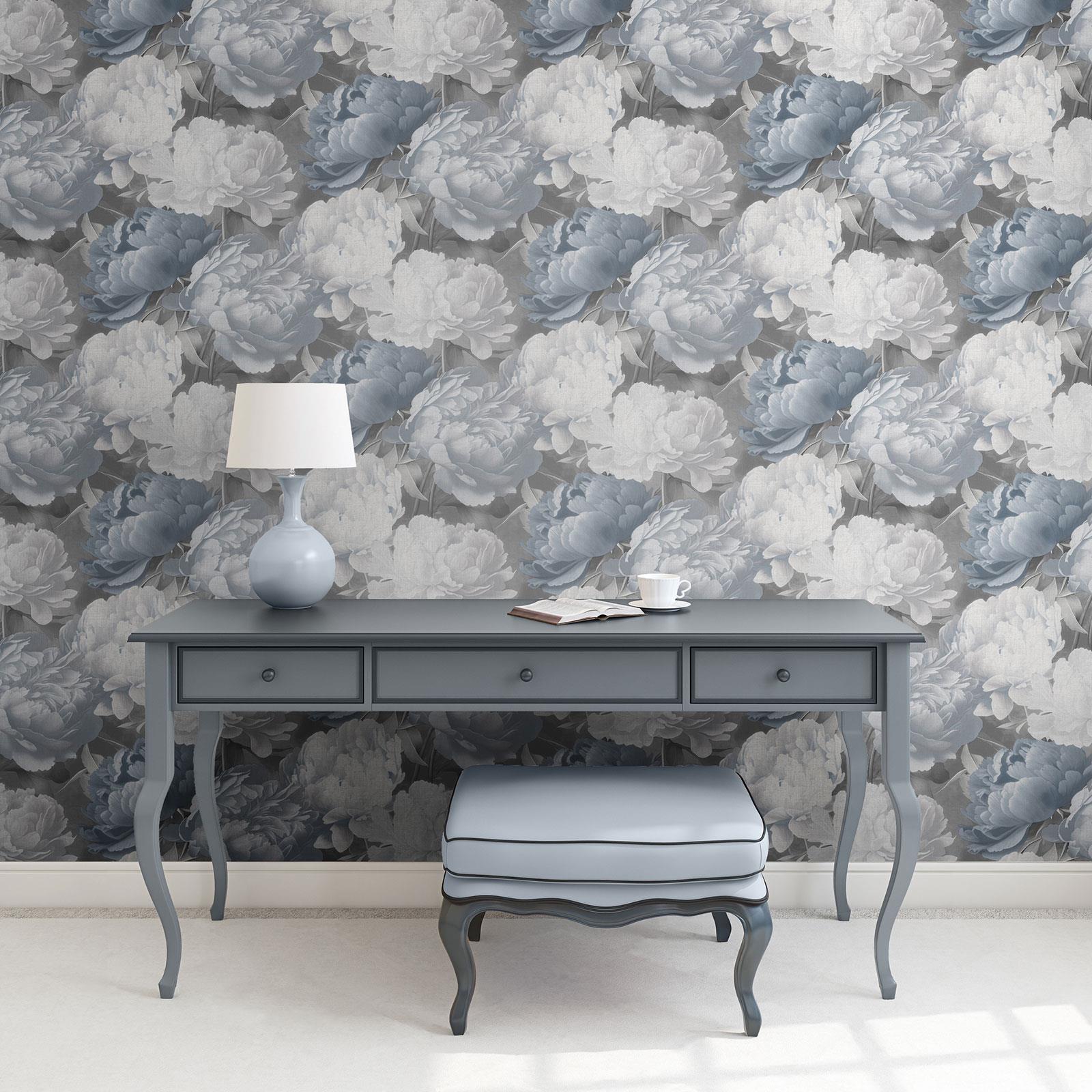 FLORAL WALLPAPER FLOWERS ROSES BLOOM WISTERIA GLITTER METALLIC & MORE - Picture 52 of 198