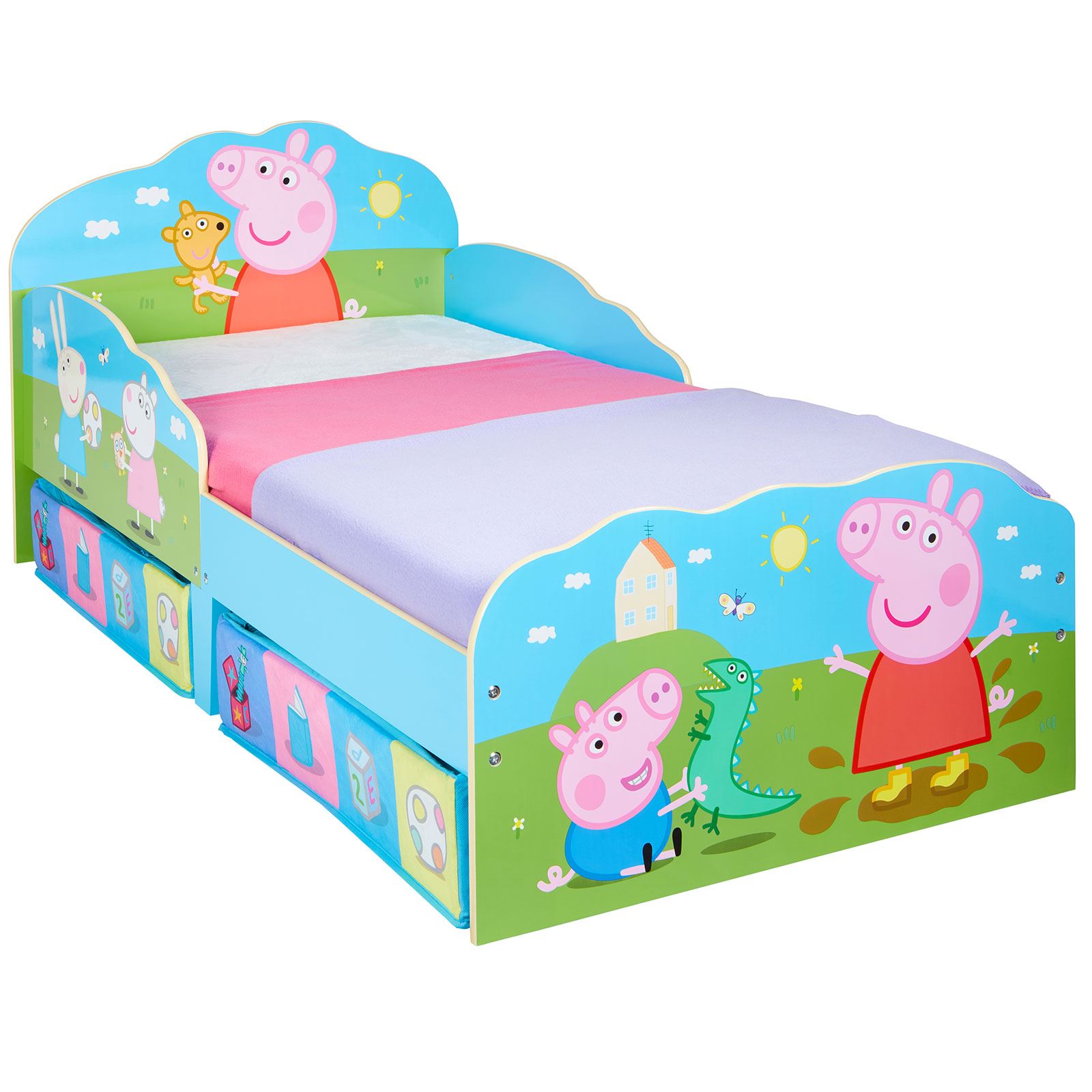 PEPPA PIG TODDLER BED WITH STORAGE + MATTRESS OPTIONS KIDS BEDROOM