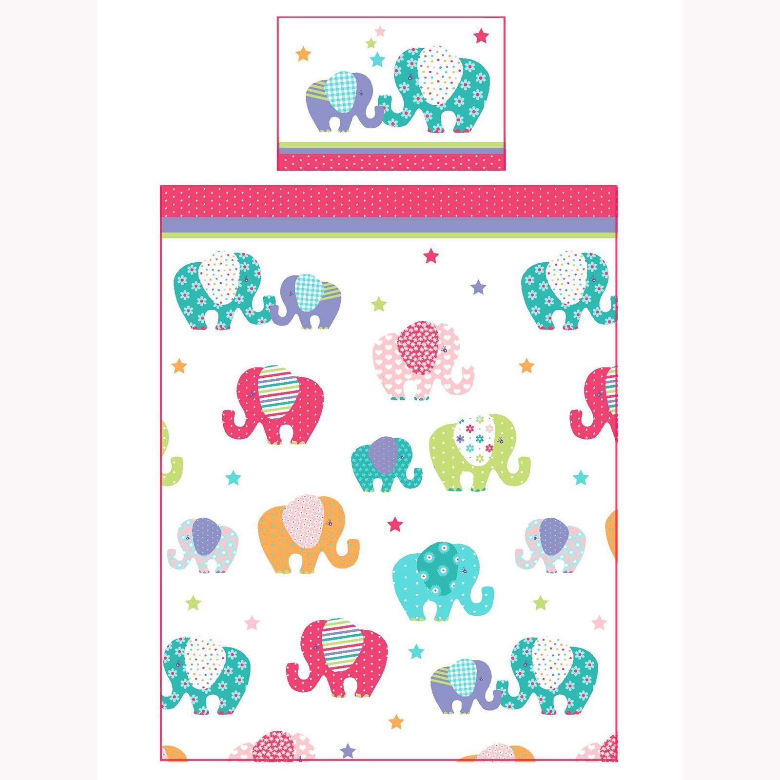 PATCHWORK ELEPHANT STARS MATCHING BEDDING SETS CURTAINS WALLPAPER