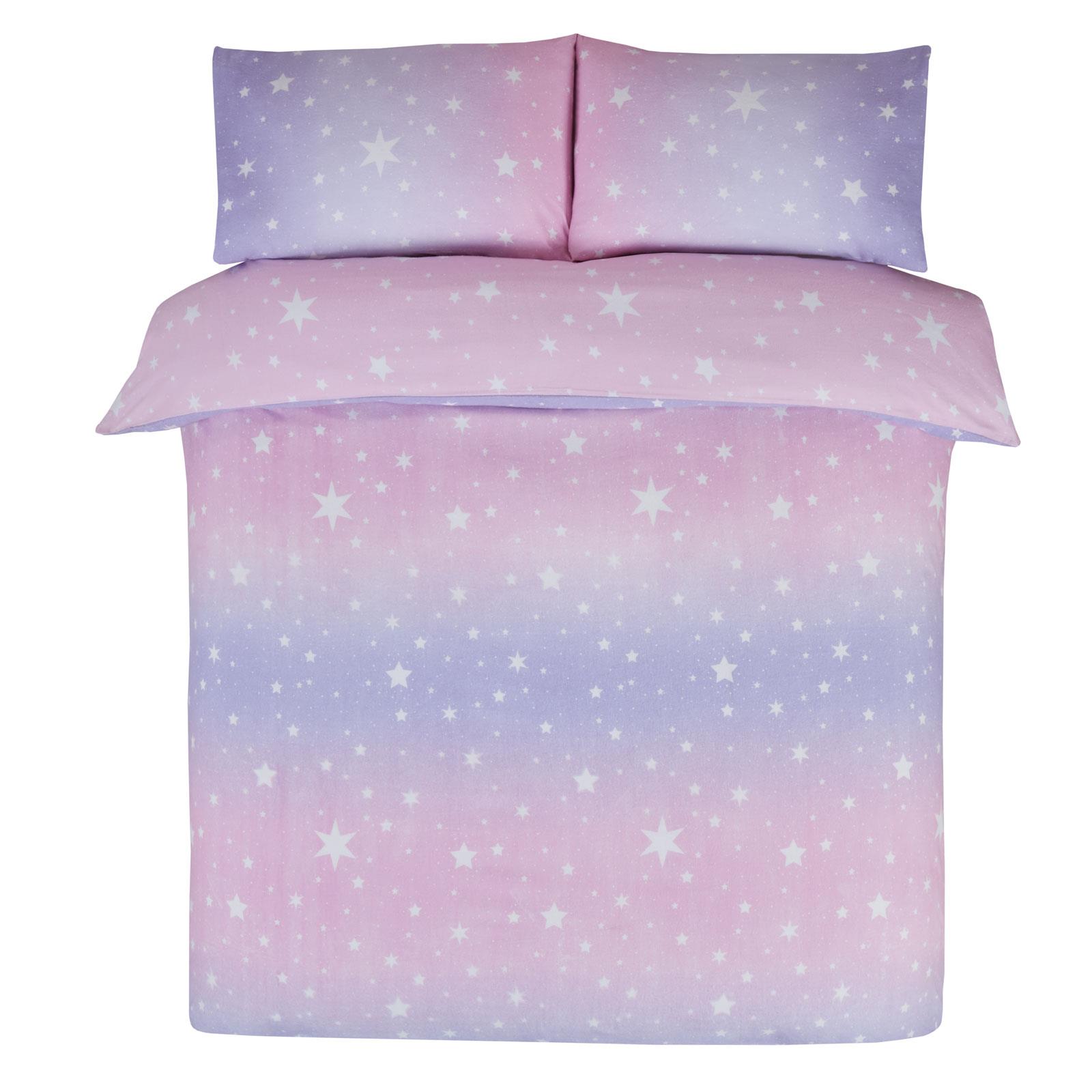 Starburst Brushed Cotton King Size Duvet Set Blush Reversible Bedding Girls 5027491991766 eBay