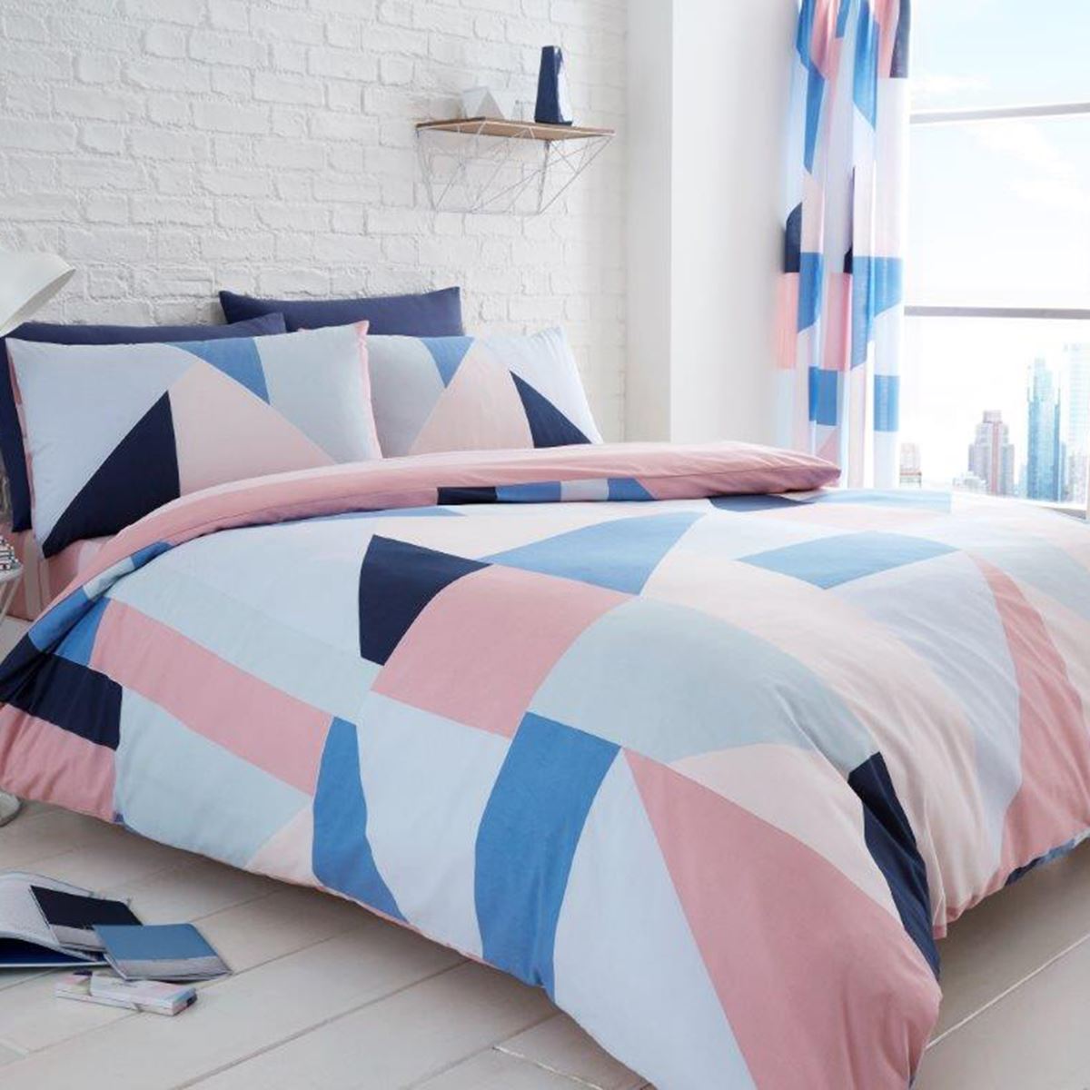 GEOMETRIC BEDDING DUVET COVER SETS GREY COLOURFUL SINGLE DOUBLE KING eBay