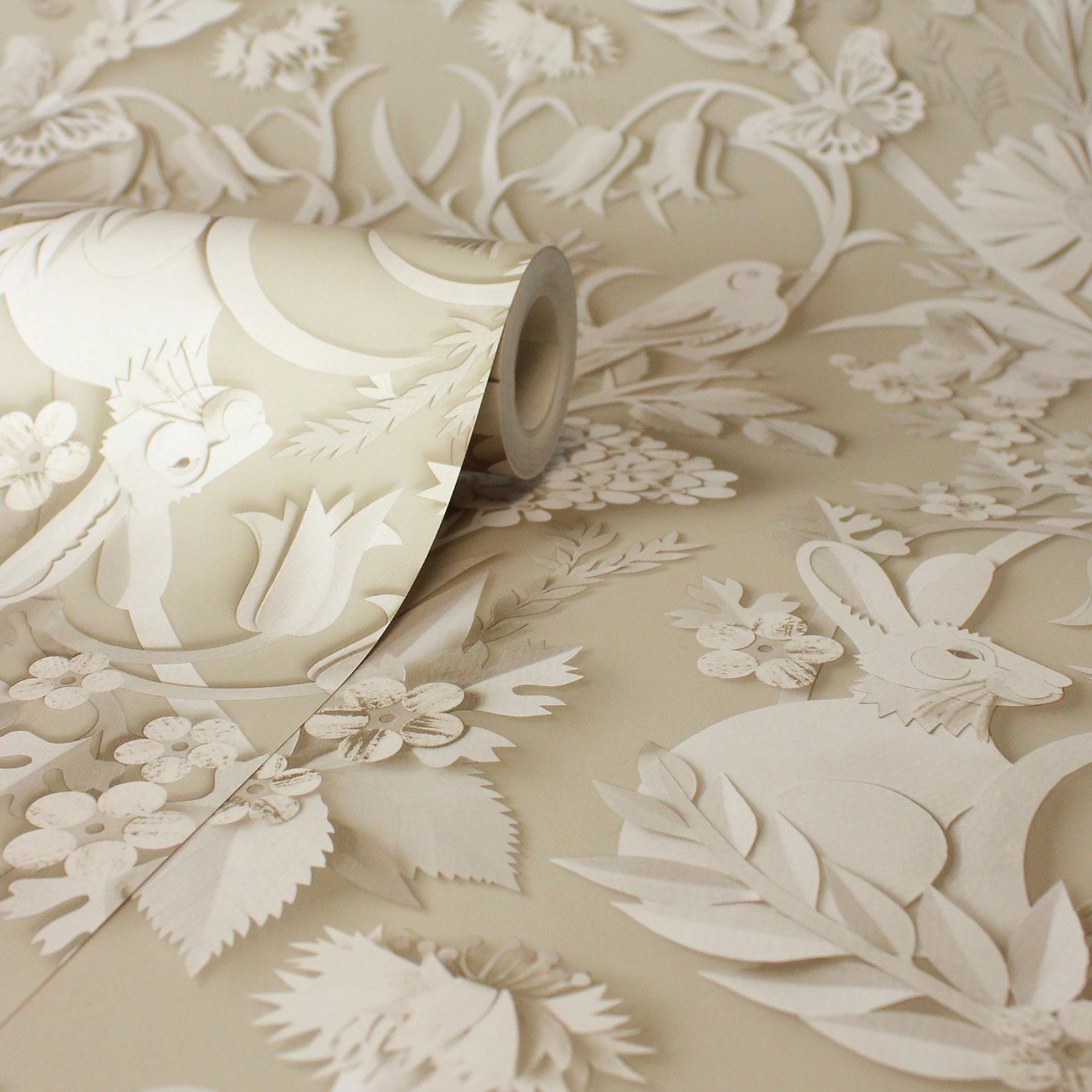 Fine Decor Dimensions Woodland Animals Flowers Wallpaper 3D Effect Damask Colors - Picture 39 of 43