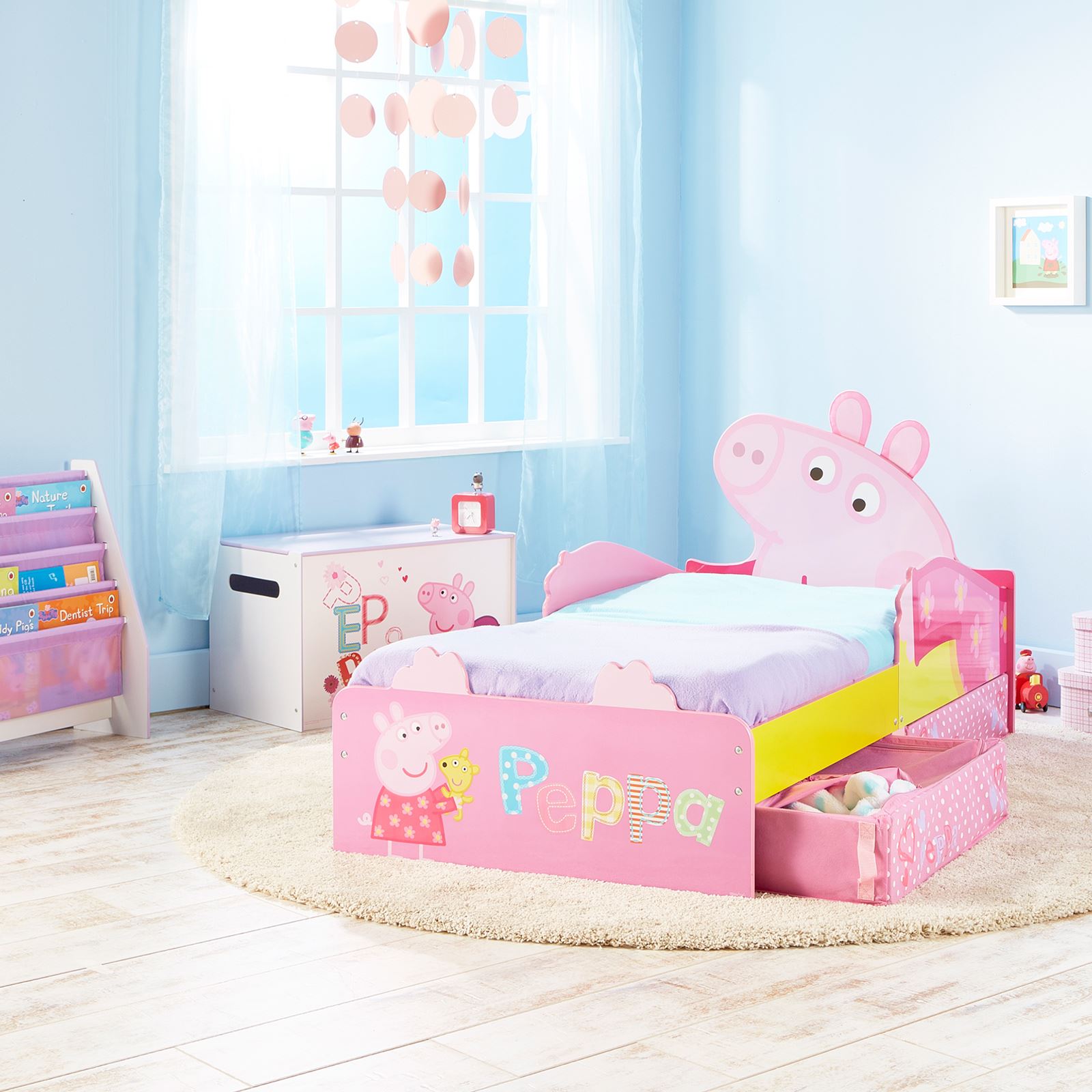 PEPPA PIG PINK TODDLER JUNIOR STORAGE BED + MATTRESS AVAILABLE NEW FREE