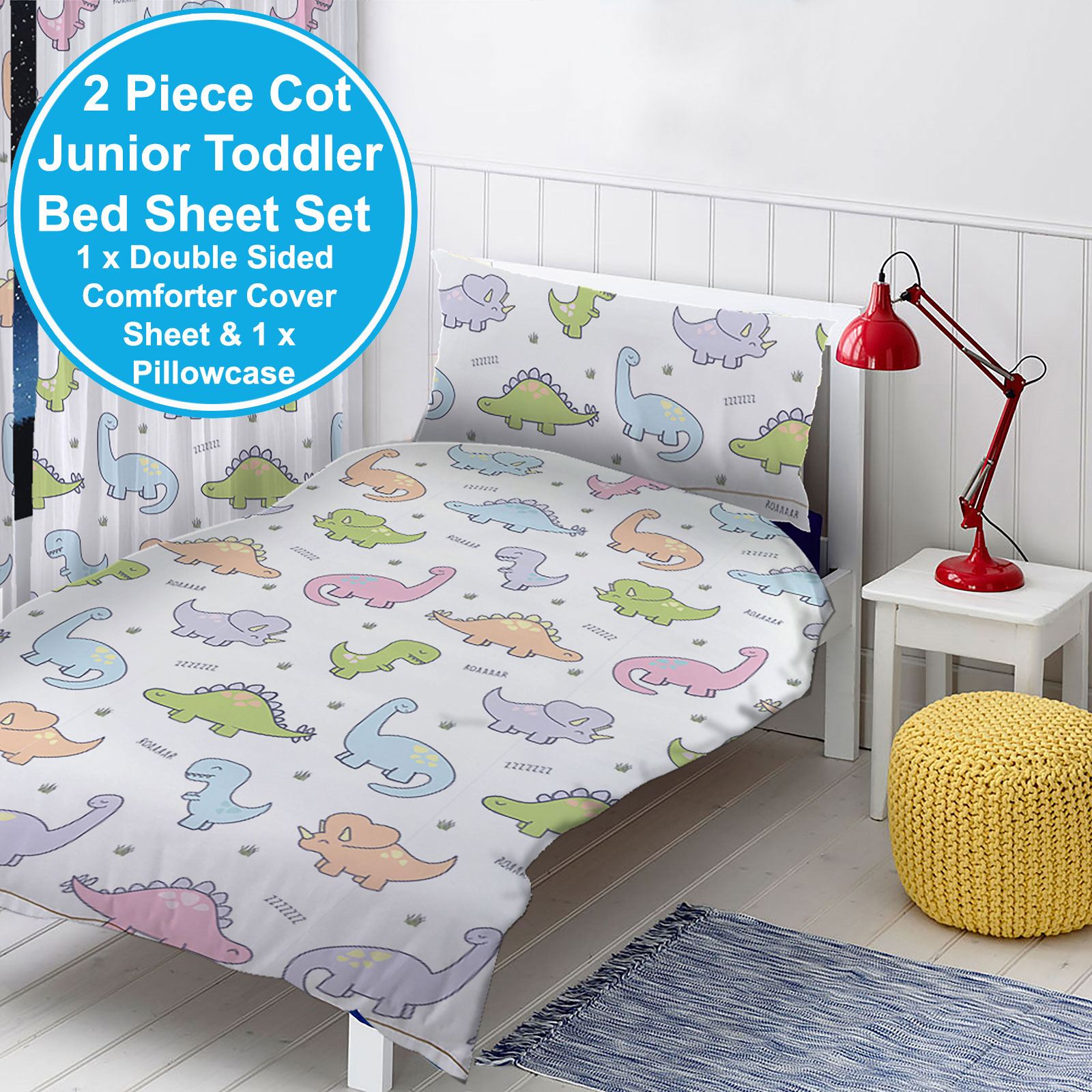 DINOSAUR DUVET COVER SET KIDS BEDDING JUNIOR SINGLE DOUBLE eBay