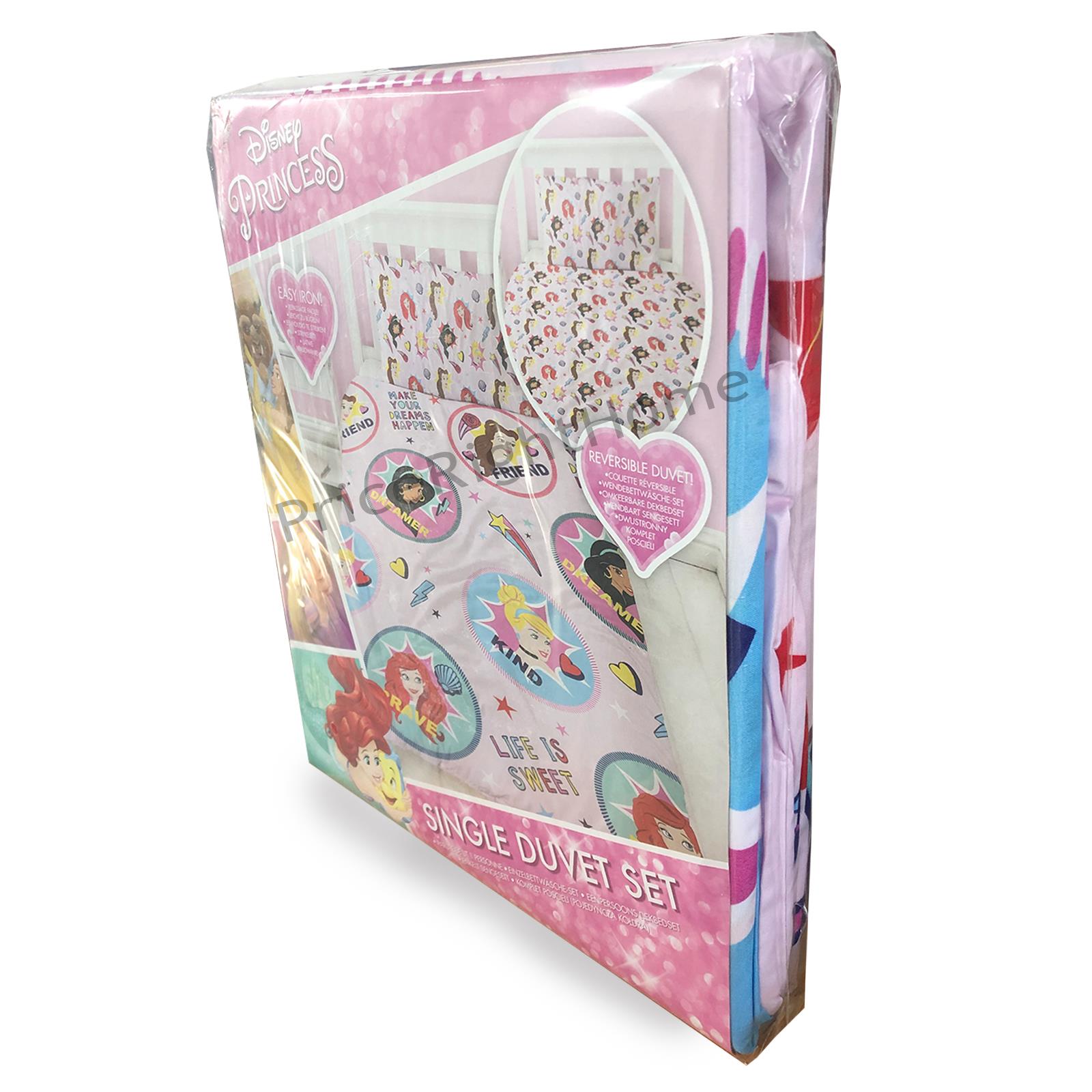 Offiziell Disney Princess Fearless Bettbezug Set Einzeln Rosa Mädchen