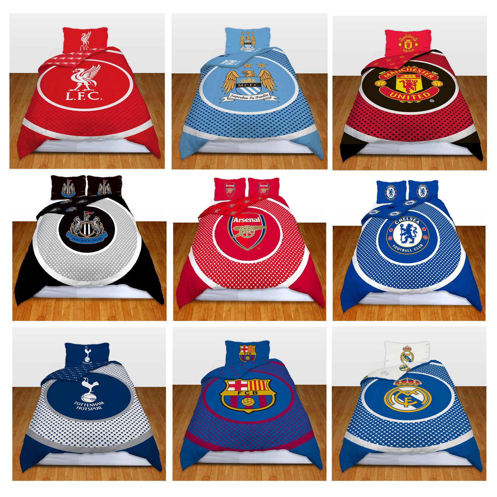 Single Double FC Duvet Cover Bedding Set Official Bullseye Football
