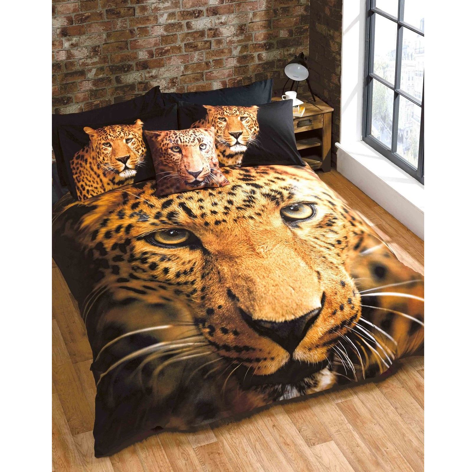 PHOTO PRINT ANIMAL DUVET COVERS SINGLE, DOUBLE & KING HORSES, LEOPARD