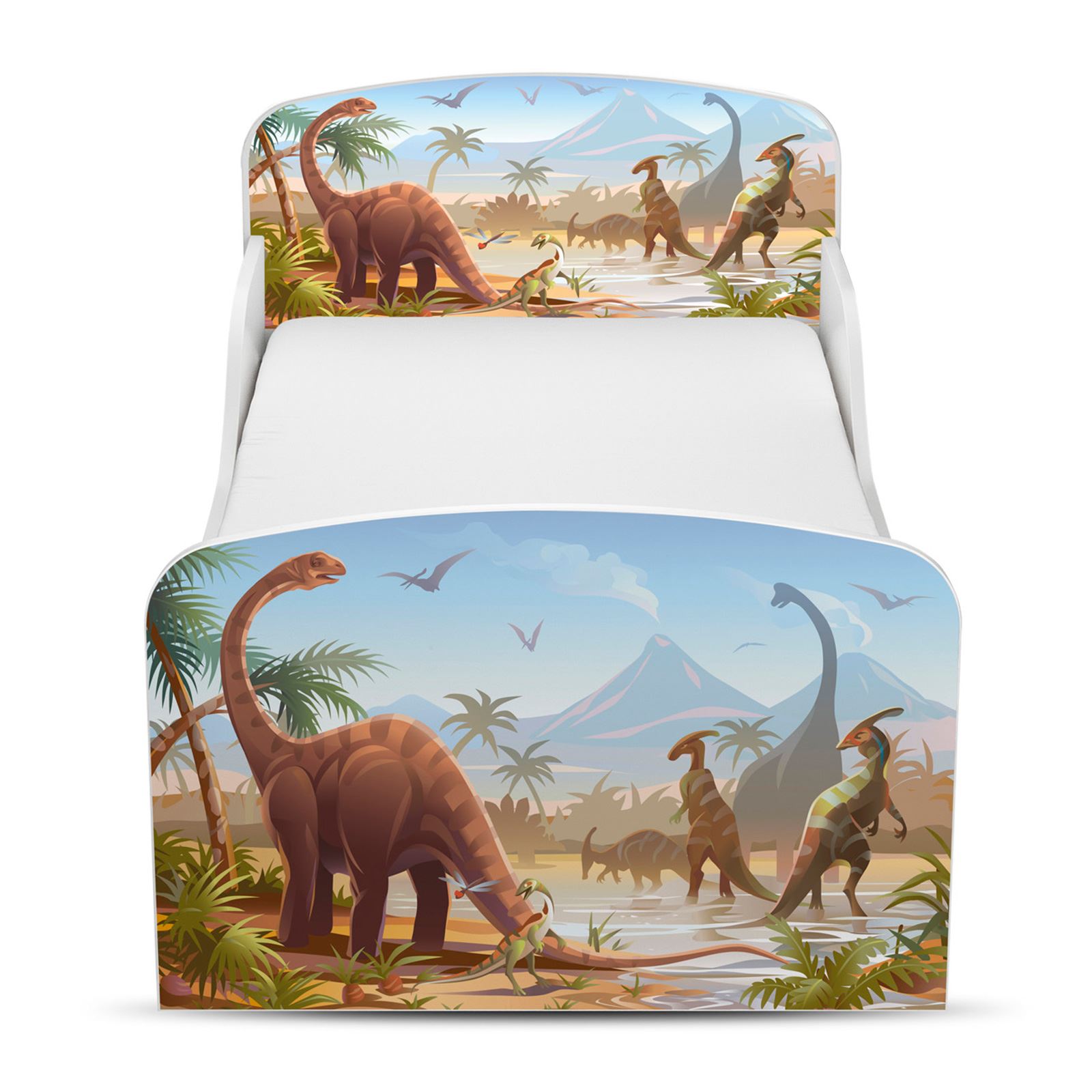 TODDLER BED KIDS COTBED JUNIOR BOYS GIRLS BEDROOM NURSERY - WHITE | MULTI - Picture 27 of 52