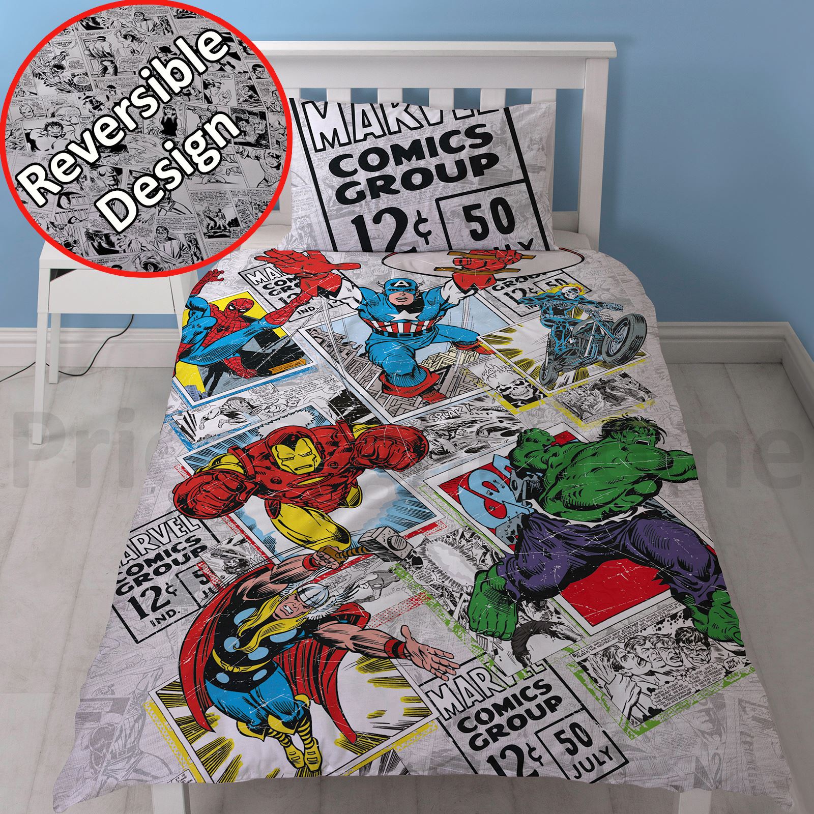 MARVEL AVENGERS COMICS SPIDERMAN DUVET COVER SET BEDDING SINGLE