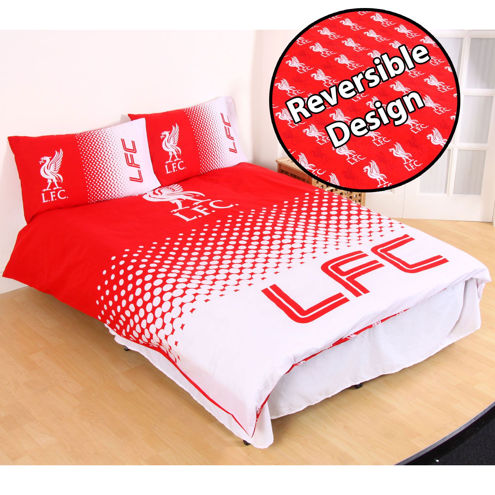 LIVERPOOL FC FADE DUVET COVER SETS SINGLE / DOUBLE OFFICIAL FOOTBALL