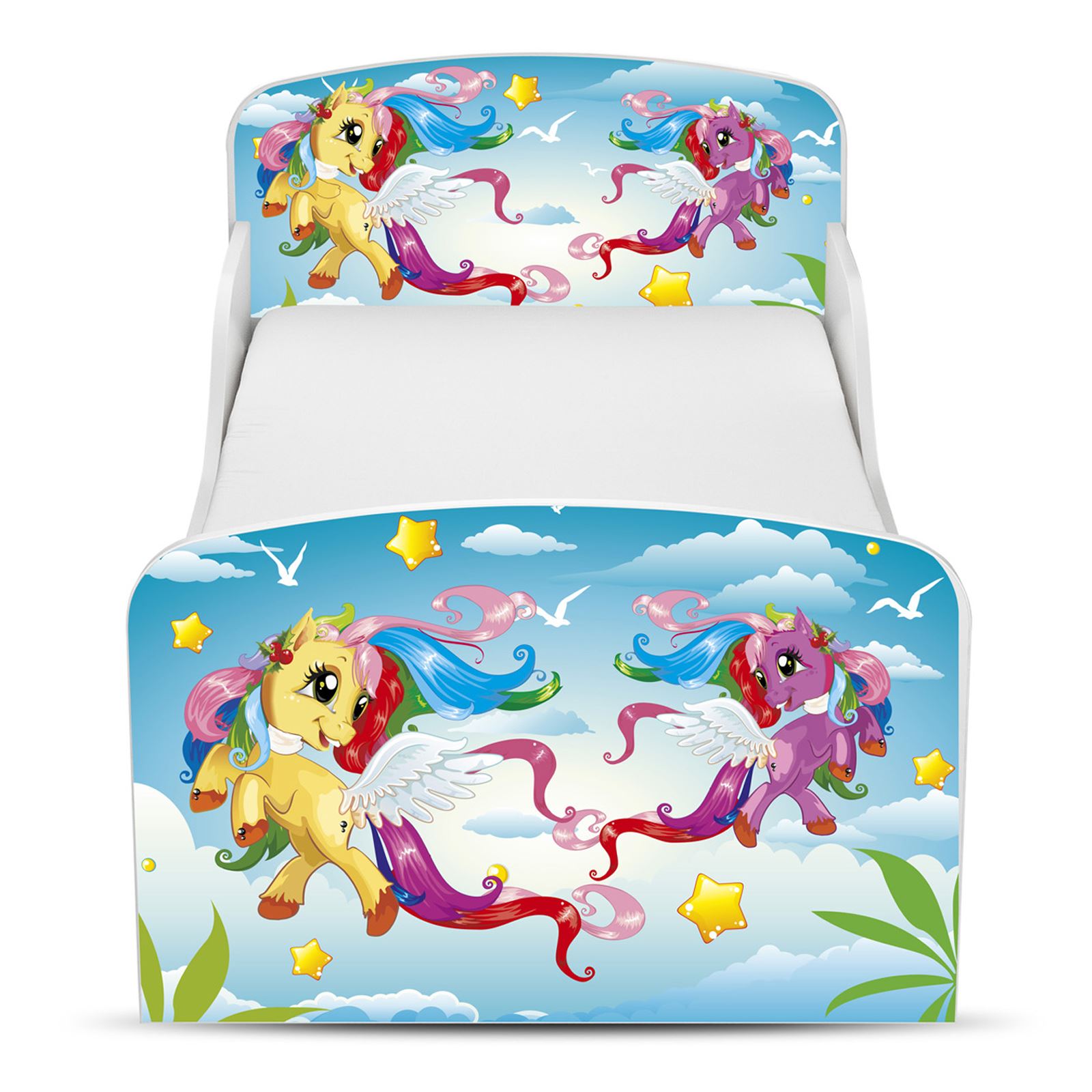 TODDLER BED KIDS COTBED JUNIOR BOYS GIRLS BEDROOM NURSERY - WHITE | MULTI - Picture 31 of 52