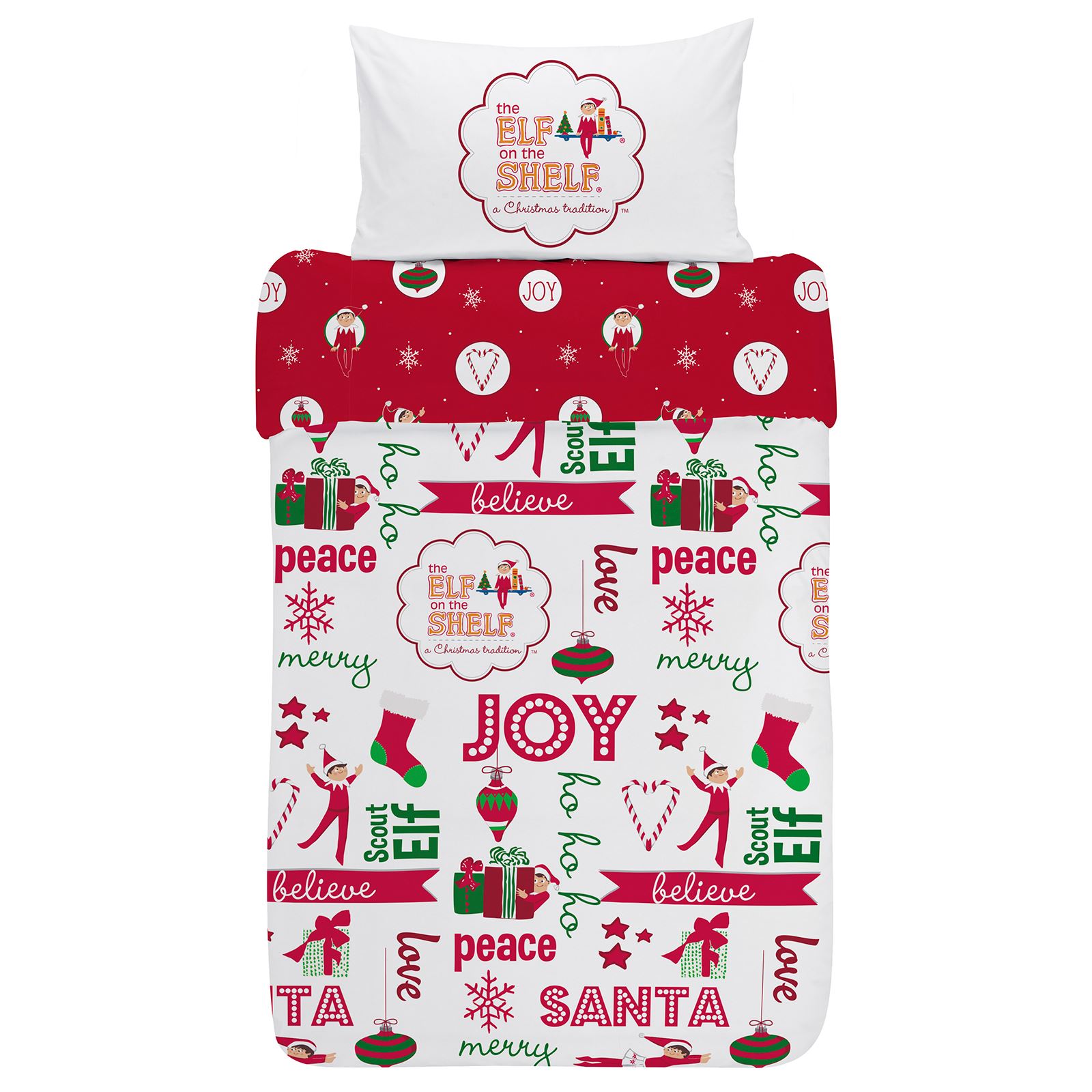ELF ON THE SHELF REVERSIBLE DUVET COVER SETS CHRISTMAS JUNIOR, SINGLE