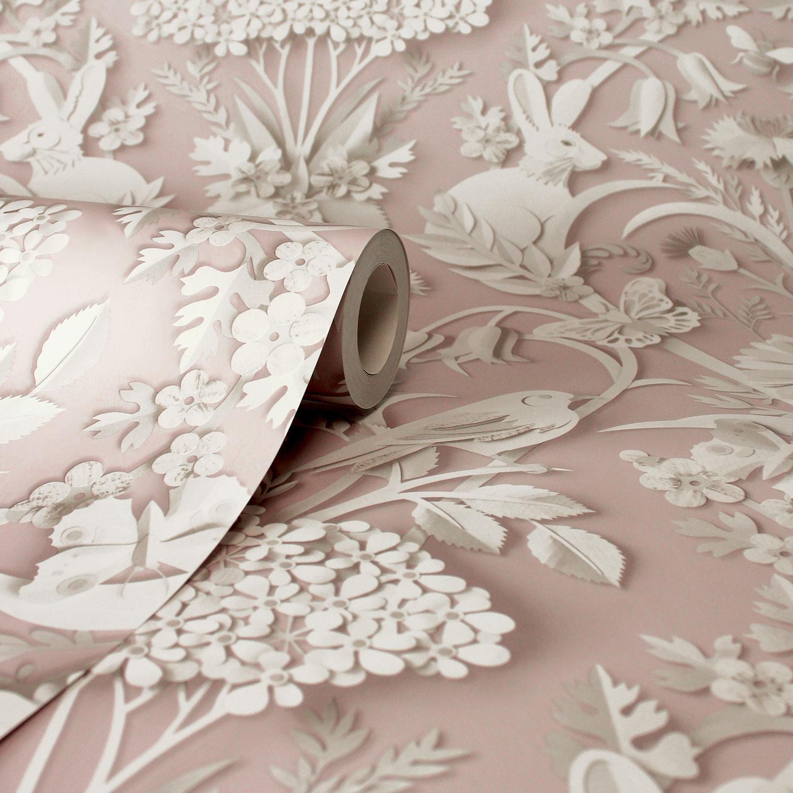 Fine Decor Dimensions Woodland Animals Flowers Wallpaper 3D Effect Damask Colors - Picture 41 of 43