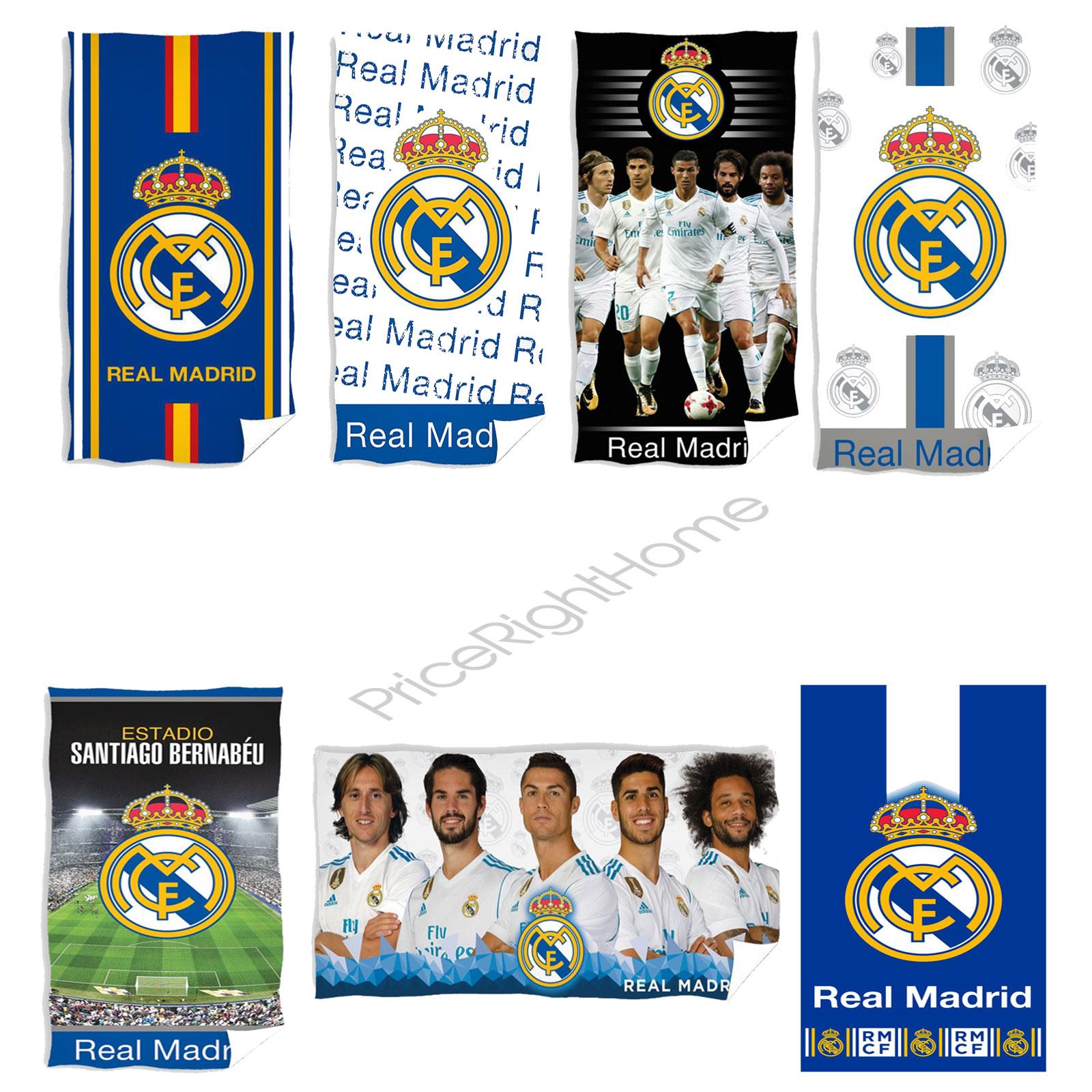 REAL MADRID FC Large bleu plage piscine Serviette bain 100/% coton Club Crest St