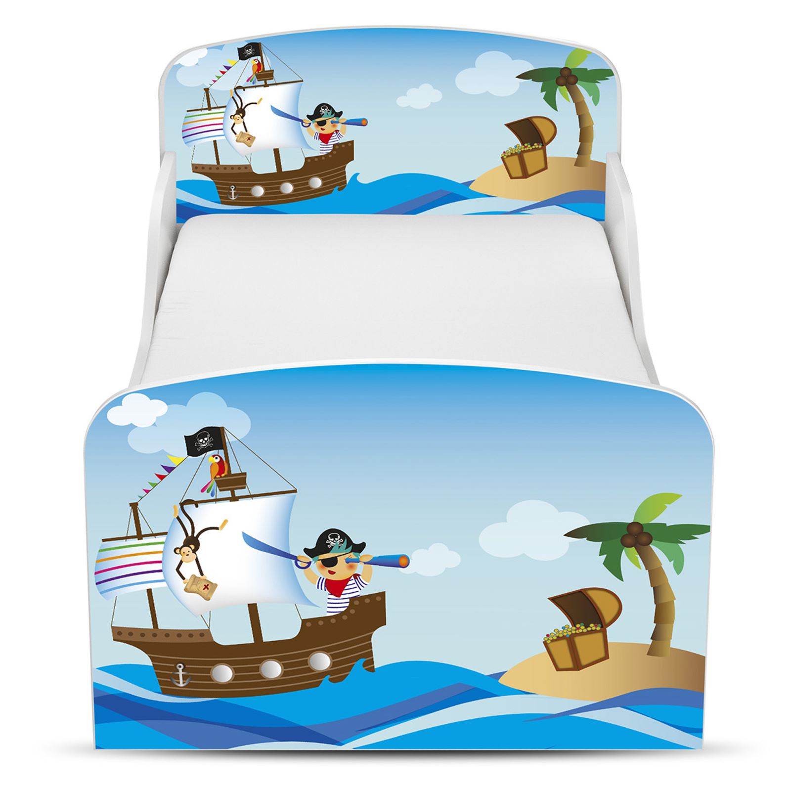 TODDLER BED KIDS COTBED JUNIOR BOYS GIRLS BEDROOM NURSERY - WHITE | MULTI - Picture 39 of 52