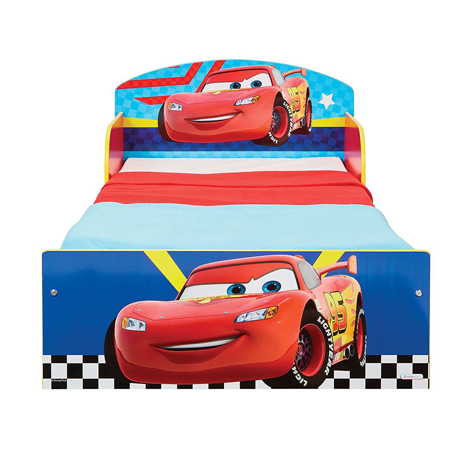 DISNEY CARS LIGHTNING MCQUEEN TODDLER BED WITH FOAM MATTRESS NEW FREE P