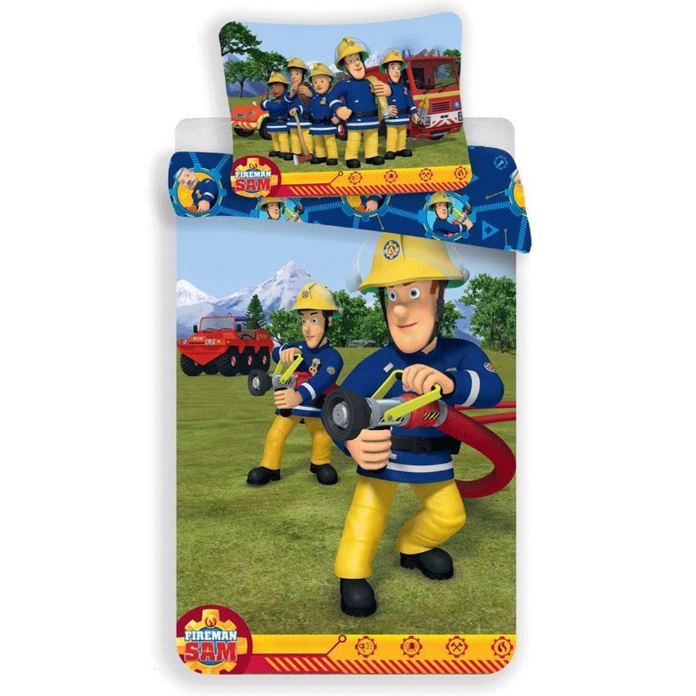 FIREMAN SAM BEDDING SINGLE DOUBLE JUNIOR DUVET COVER SET / FITTED