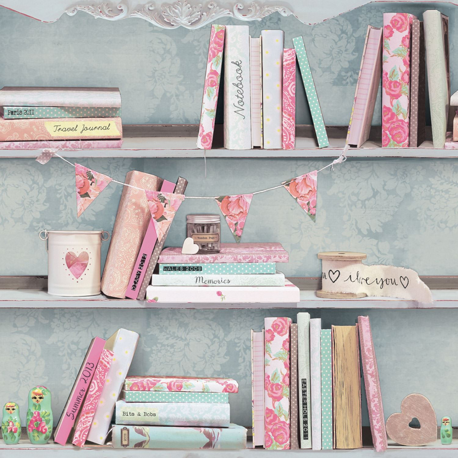 BOOKCASE WALLPAPER ANTIQUE LIBRARY ENCYCLOPEDIA GOLD SILVER BLACK PINK