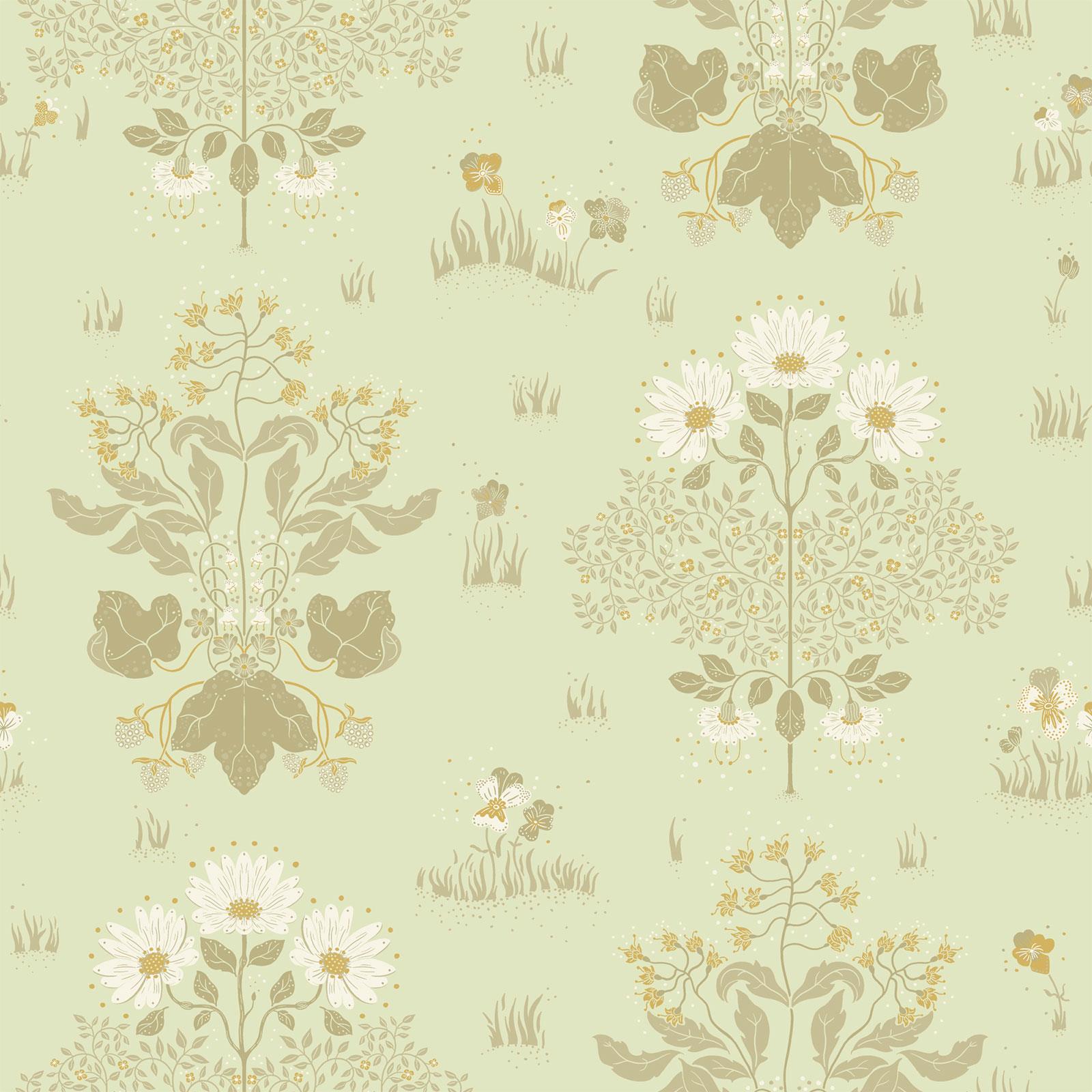 Papel pintado floral Galerie Hjarterum Edla Arts and Crafts - Elige tu color - Imagen 14 de 15