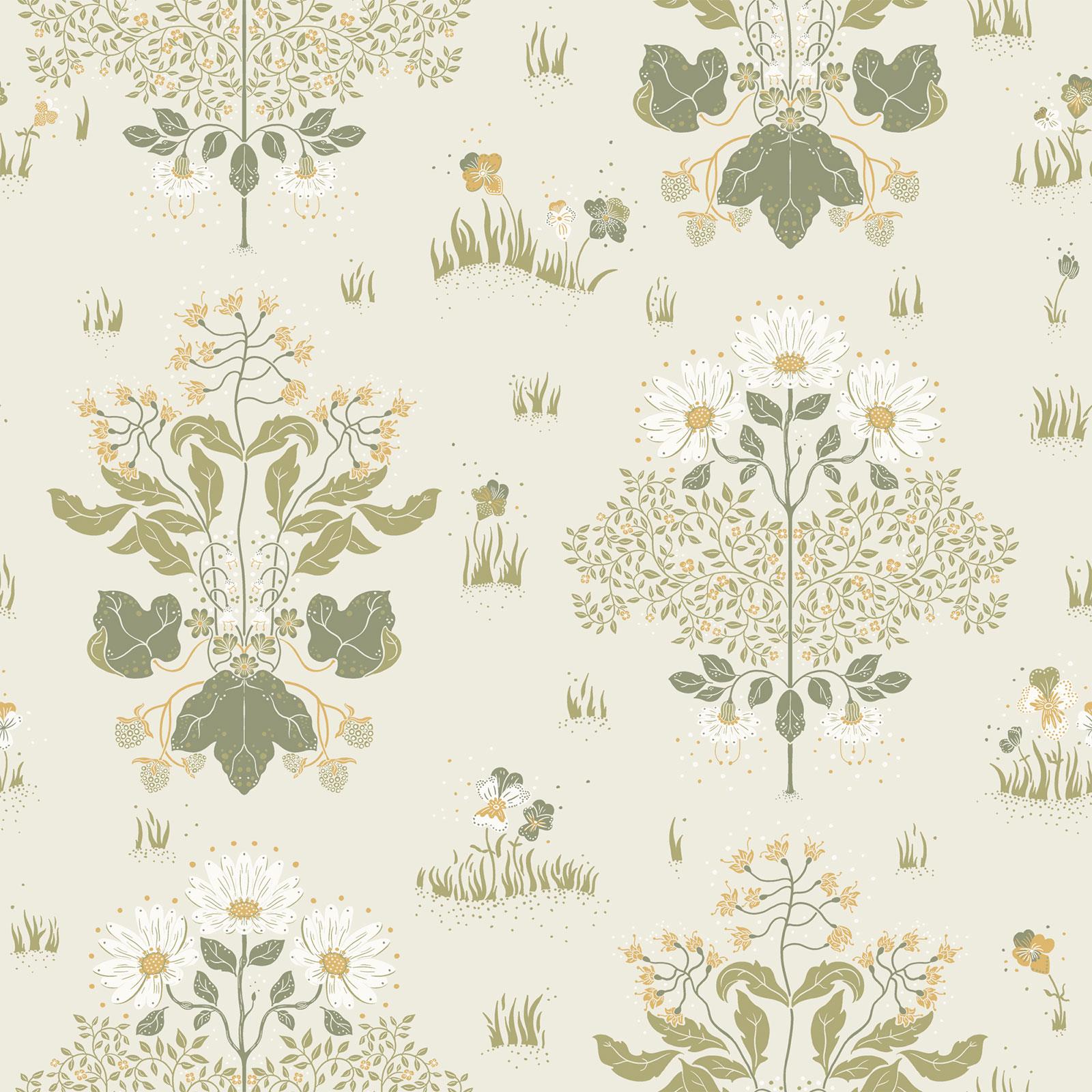Papel pintado floral Galerie Hjarterum Edla Arts and Crafts - Elige tu color - Imagen 13 de 15