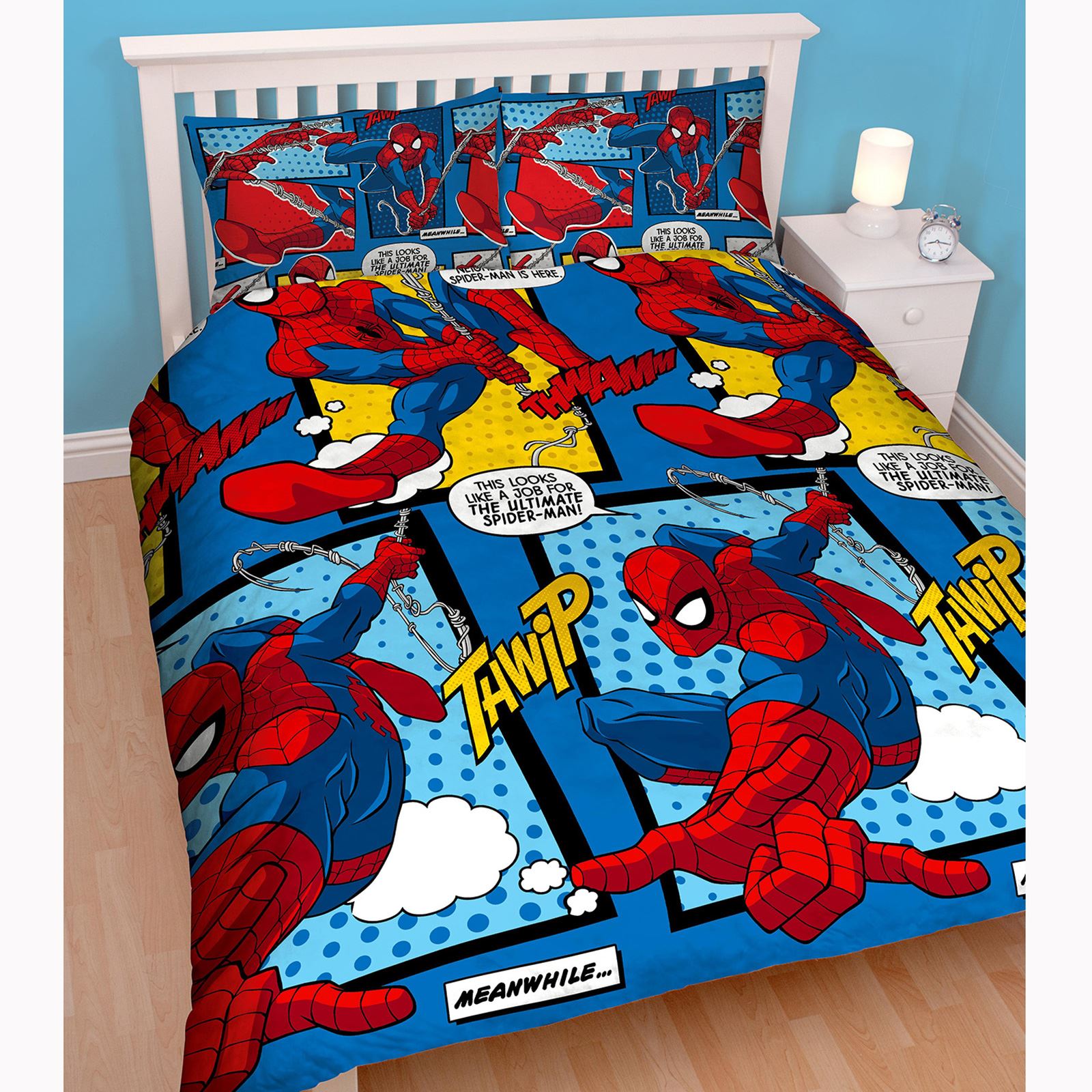 MARVEL AVENGERS COMICS SPIDERMAN DUVET COVER SET BEDDING SINGLE