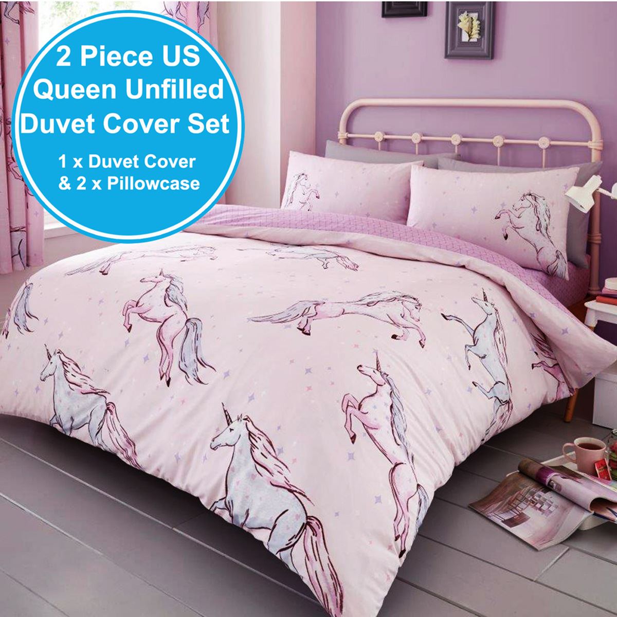 unicorn king size duvet set