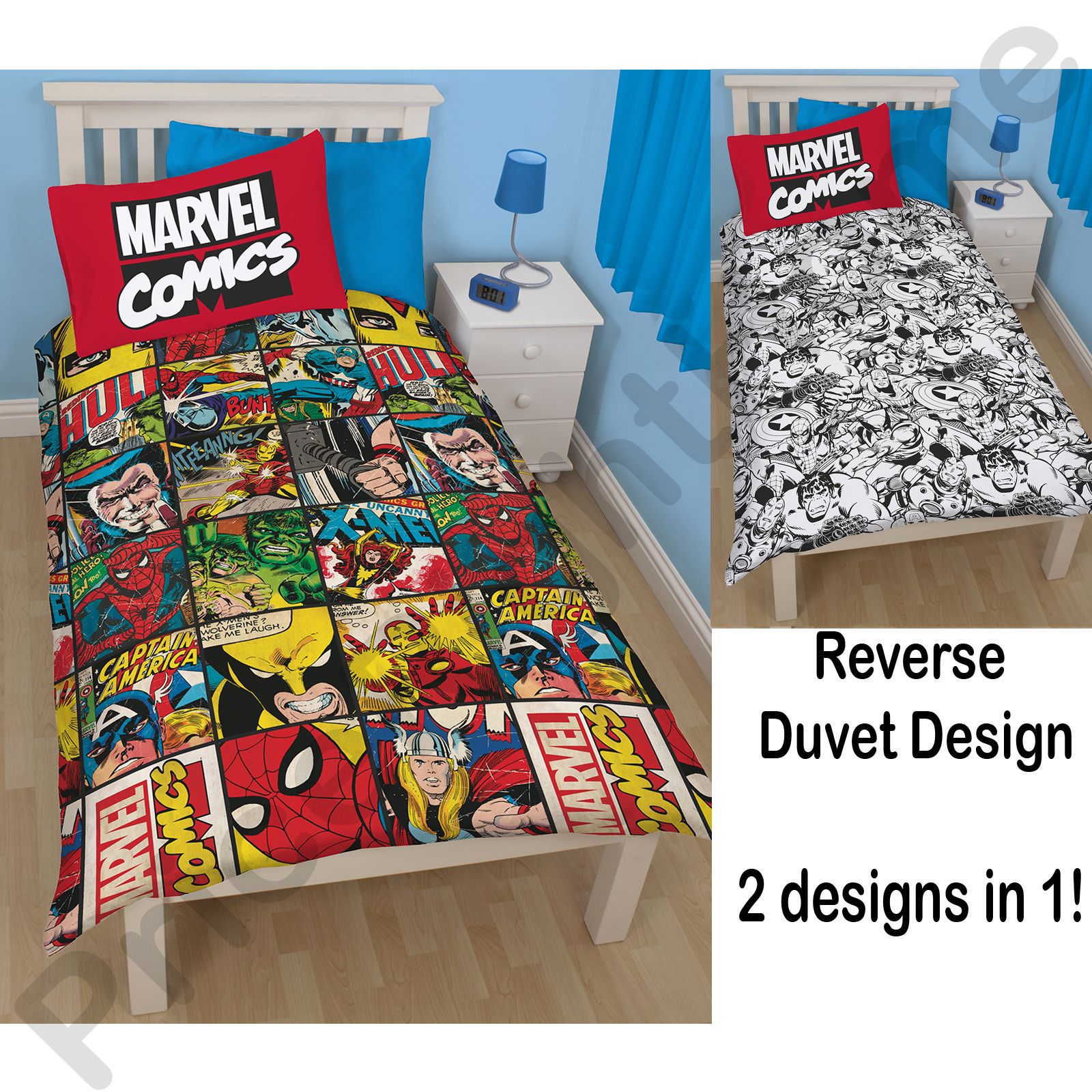 MARVEL AVENGERS COMICS SPIDERMAN DUVET COVER SET BEDDING SINGLE