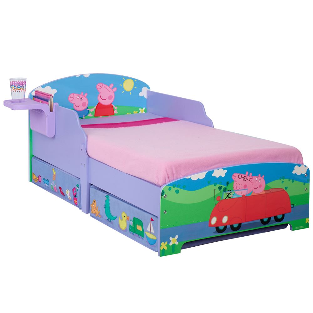 CHARACTER + DISNEY JUNIOR TODDLER BEDS WITH STORAGE + SHELF + MATTRESS