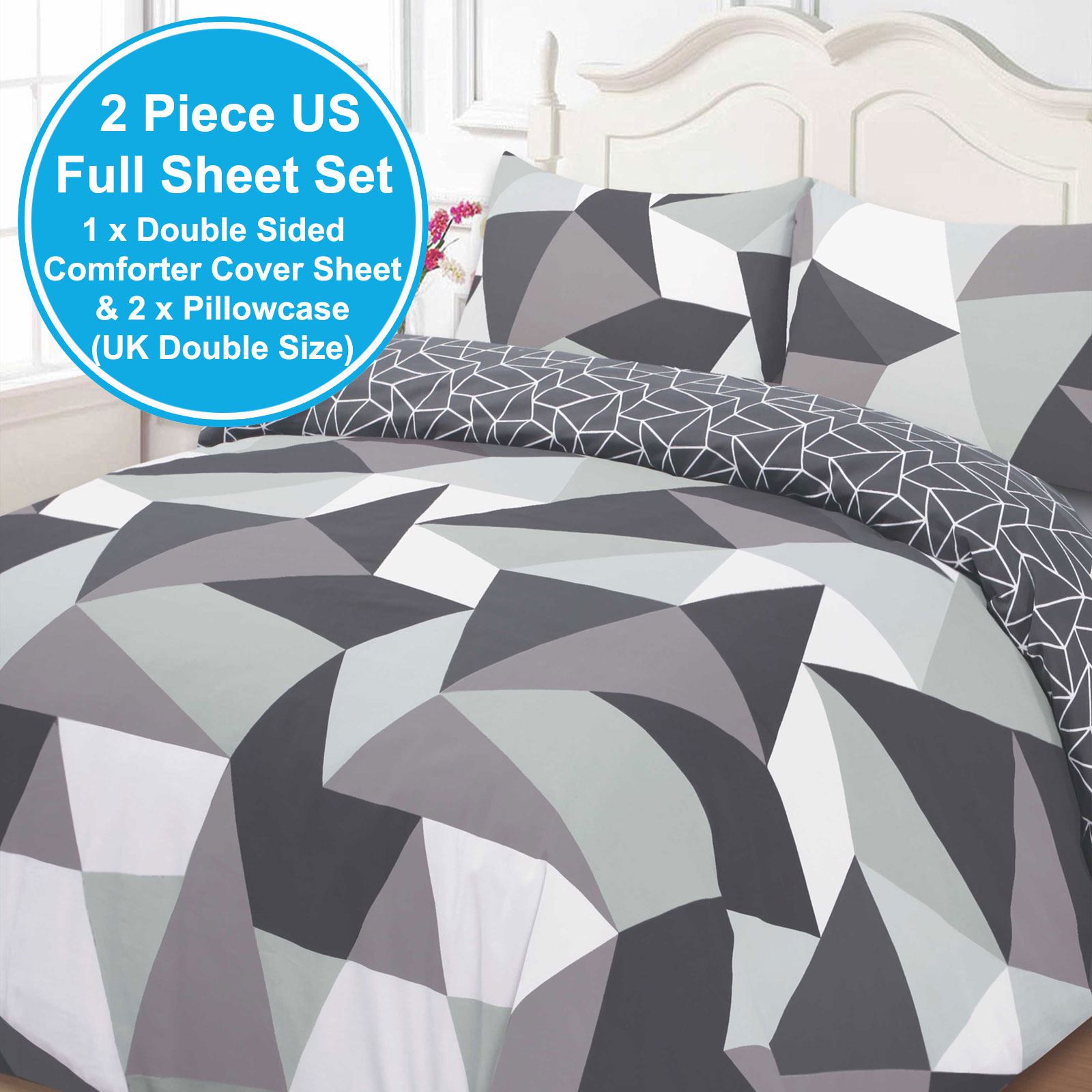 Triangular Shapes Geometric Double Duvet Cover Set Black - Triangular Shapes Geometric Double Duvet Cover Set Black Reversible Free Pp triangular shapes geometric double duvet cover set black - triangular shapes geometric double duvet cover set black reversible free pp