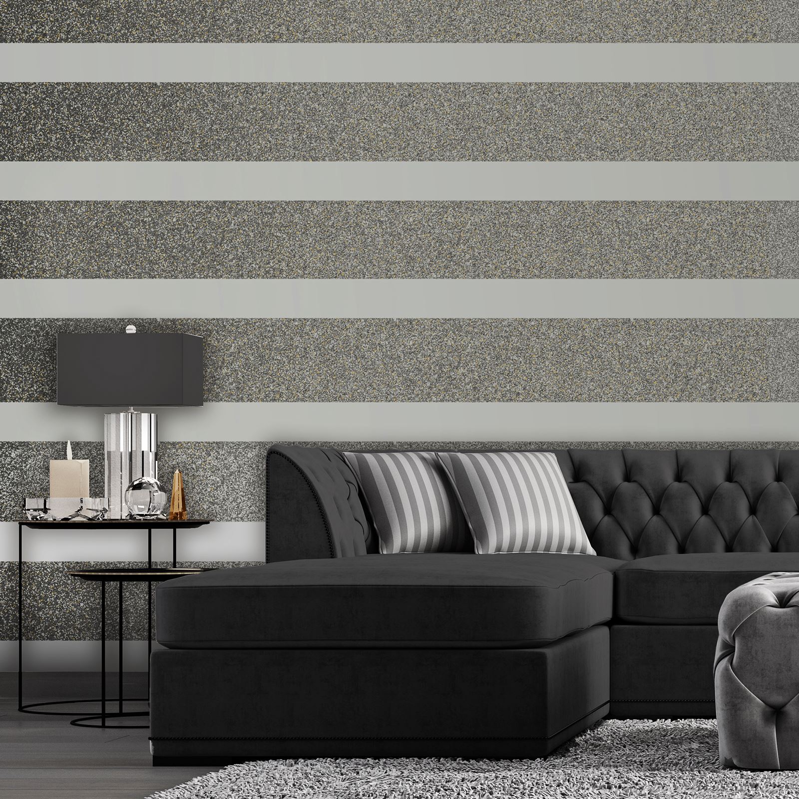 STRIPE WALLPAPER - METALLIC GLITTER ROSE GOLD SILVER COPPER & MORE - Picture 17 of 61