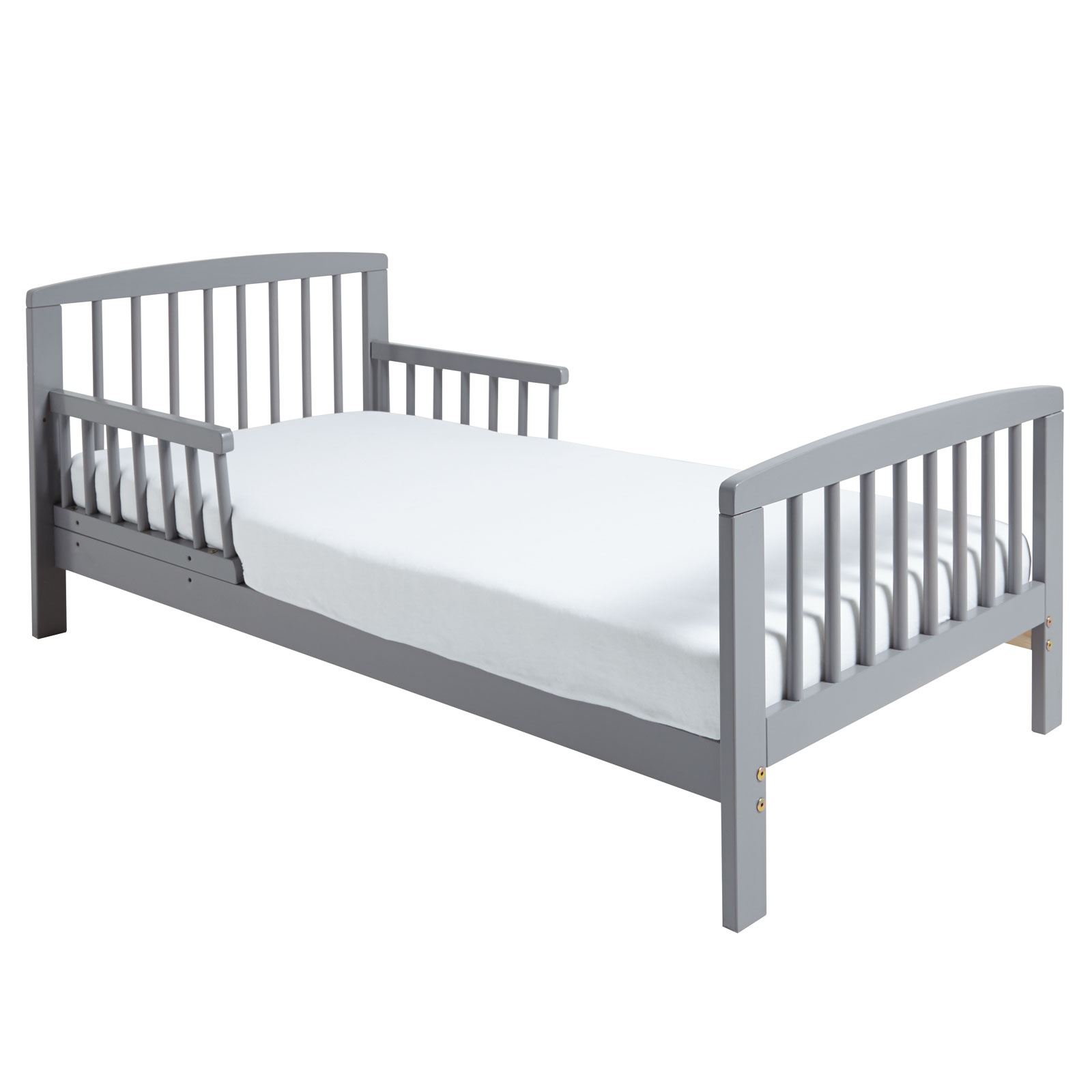 Classic Wooden Toddler Bed Kinder Valley White or Grey + Mattress