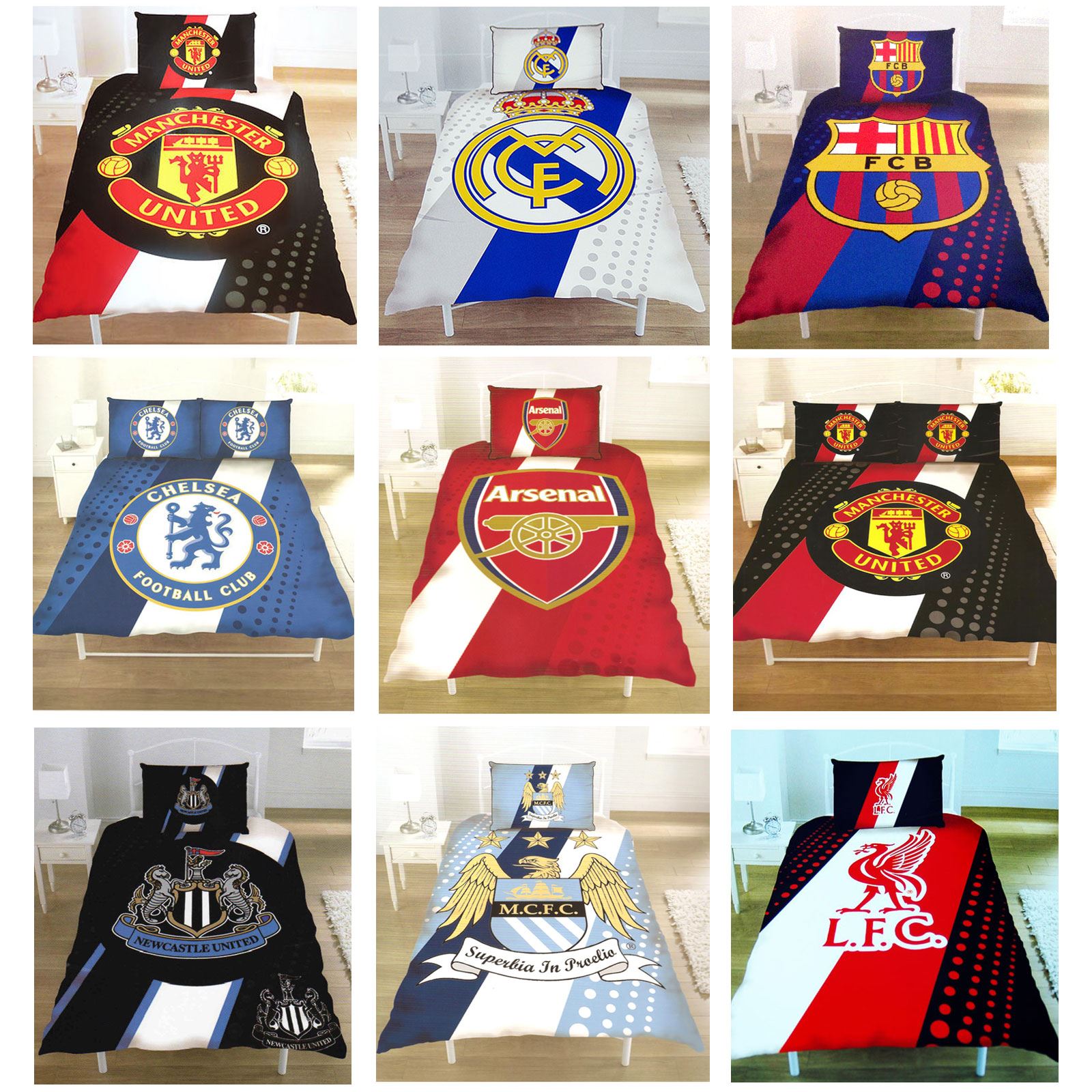 Single and Double Football Duvet Cover Bedding Sets Official FC