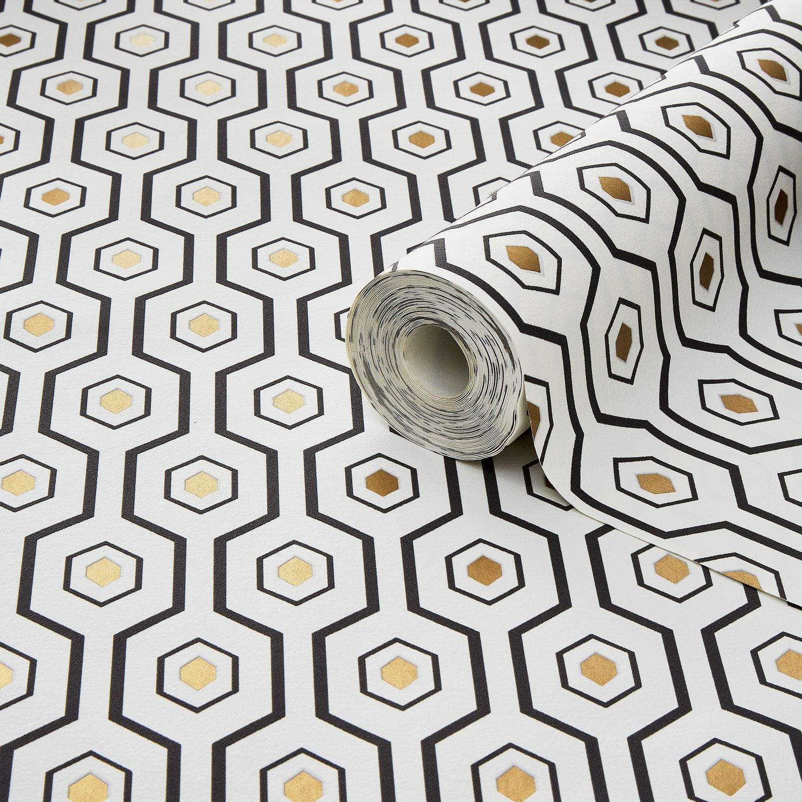 GOLD GRANDECO A34201 METALLIC GOLD ELEMENTS ASHTON GEOMETRIC WALLPAPER TEAL