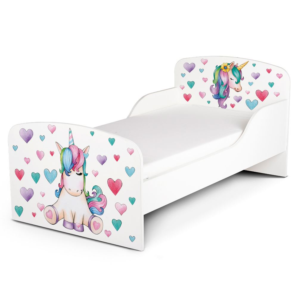 TODDLER BED KIDS COTBED JUNIOR BOYS GIRLS BEDROOM NURSERY - WHITE | MULTI - Picture 51 of 52