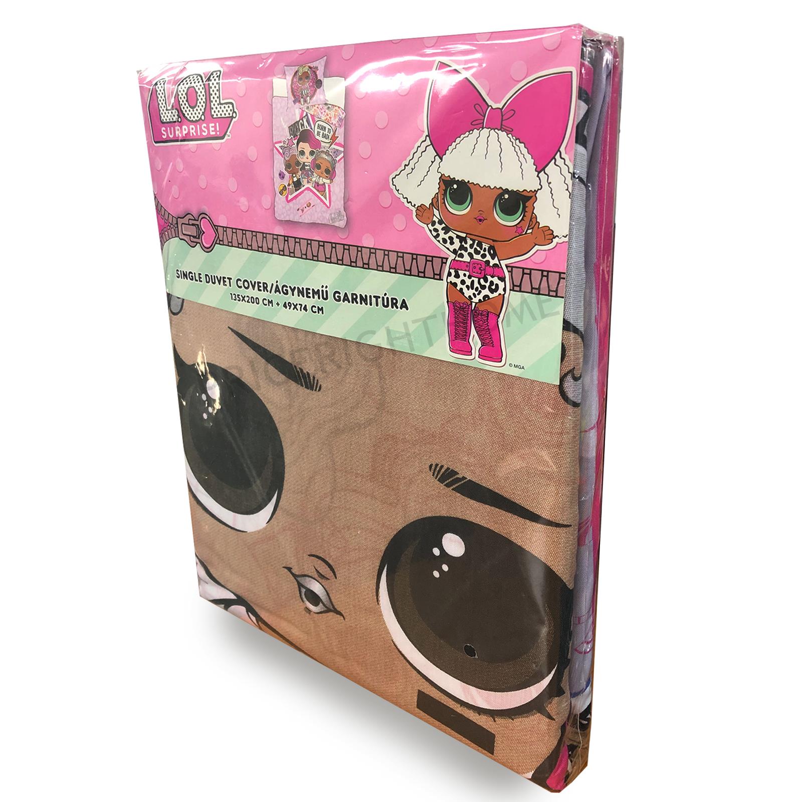 LOL Surprise Rock Single Duvet Cover Pillowcase Set Dolls Girls Bedtime