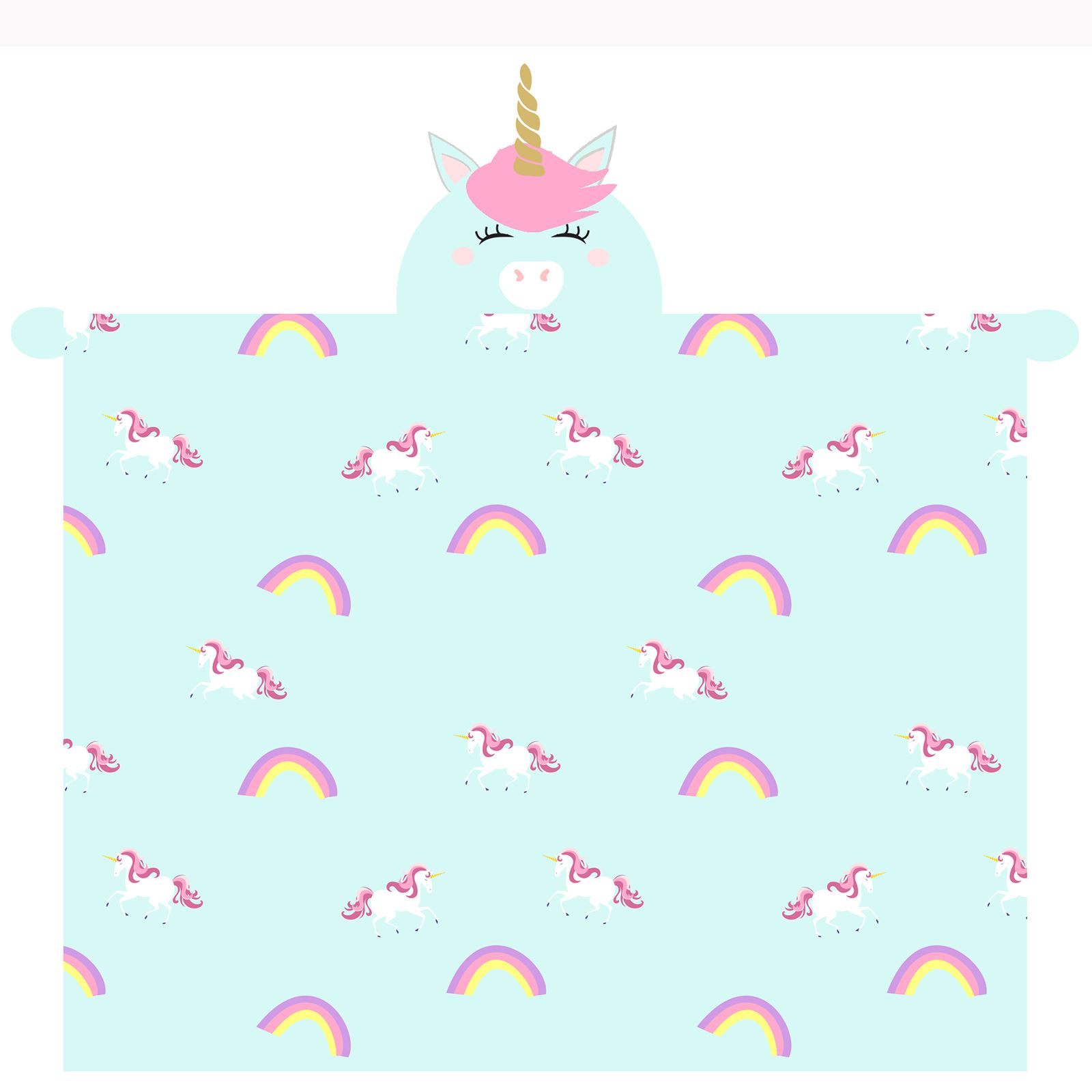 Licorne à Capuche Couverture Polaire Doux avec Manches /& Main Moufles Enfants